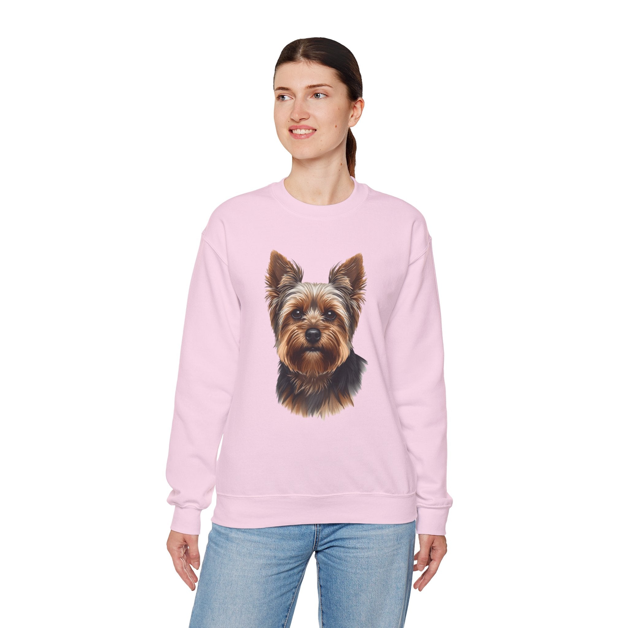 Yorkshire Terrier Crewneck Sweatshirt – Realistic Yorkie Portrait Pullover