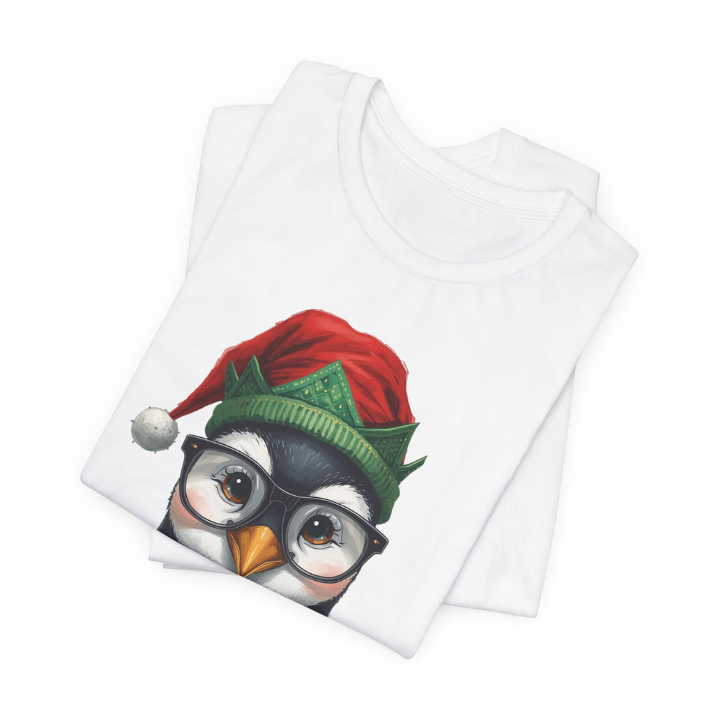 Penguin with Glasses Christmas Tee — Cute Holiday Penguin Shirt