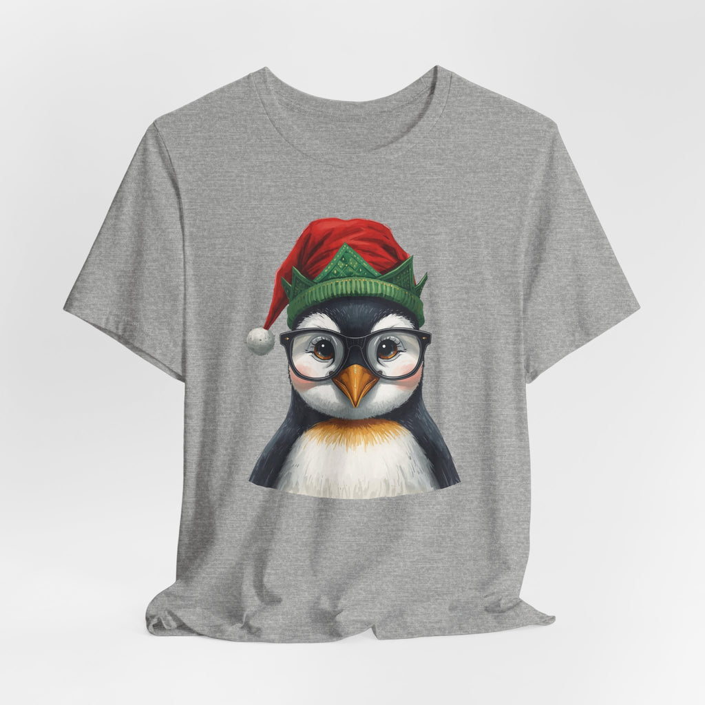 Penguin with Glasses Christmas Tee — Cute Holiday Penguin Shirt