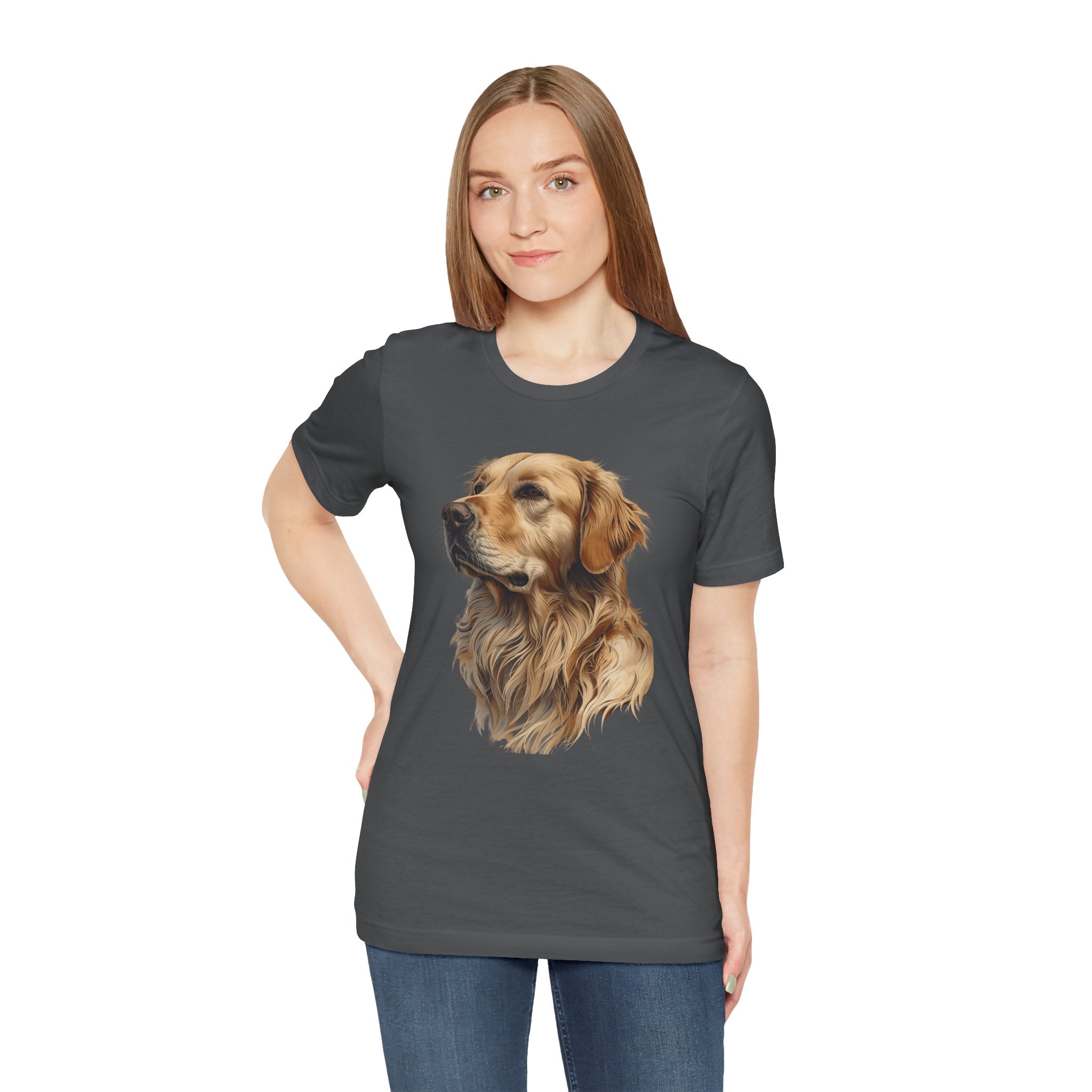 Golden Retriever Portrait T-Shirt — Realistic Dog Tee for Pet Lovers
