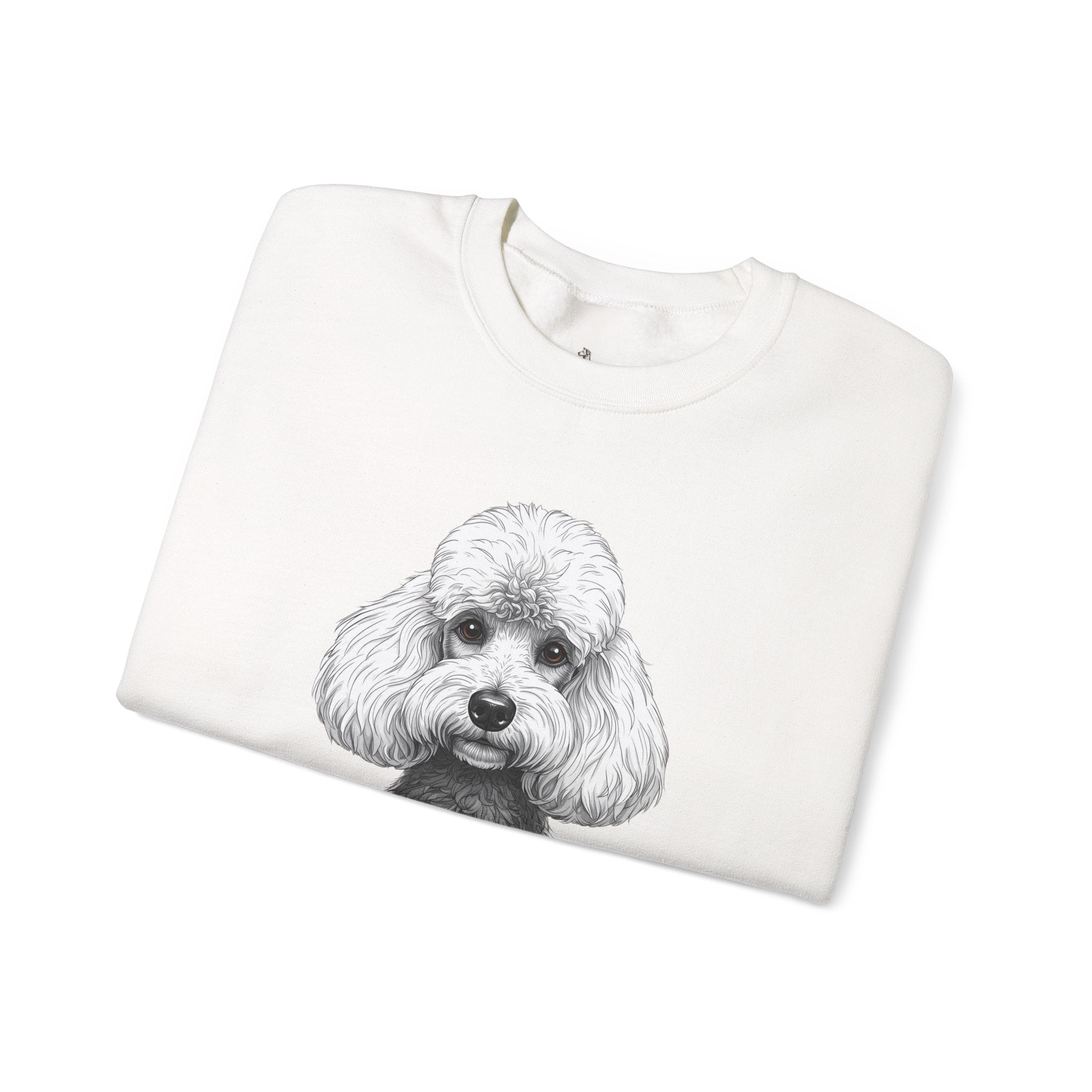Poodle Portrait Crewneck Sweatshirt – Realistic Dog Face Graphic