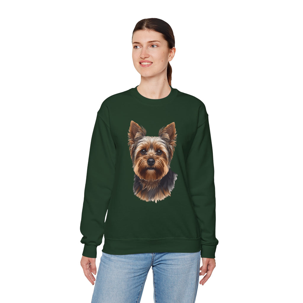 Yorkshire Terrier Crewneck Sweatshirt – Realistic Yorkie Portrait Pullover