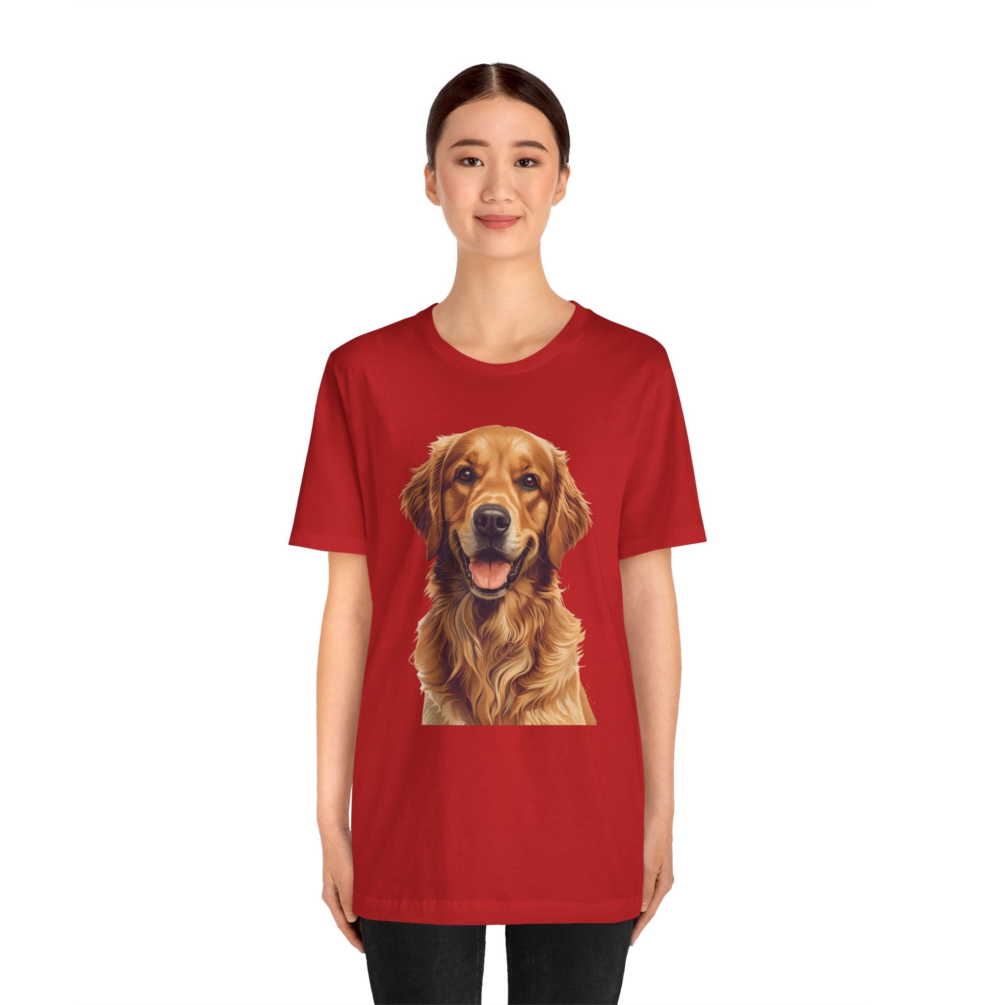 Golden Retriever Portrait T-Shirt — Smiling Dog Tee for Dog Lovers