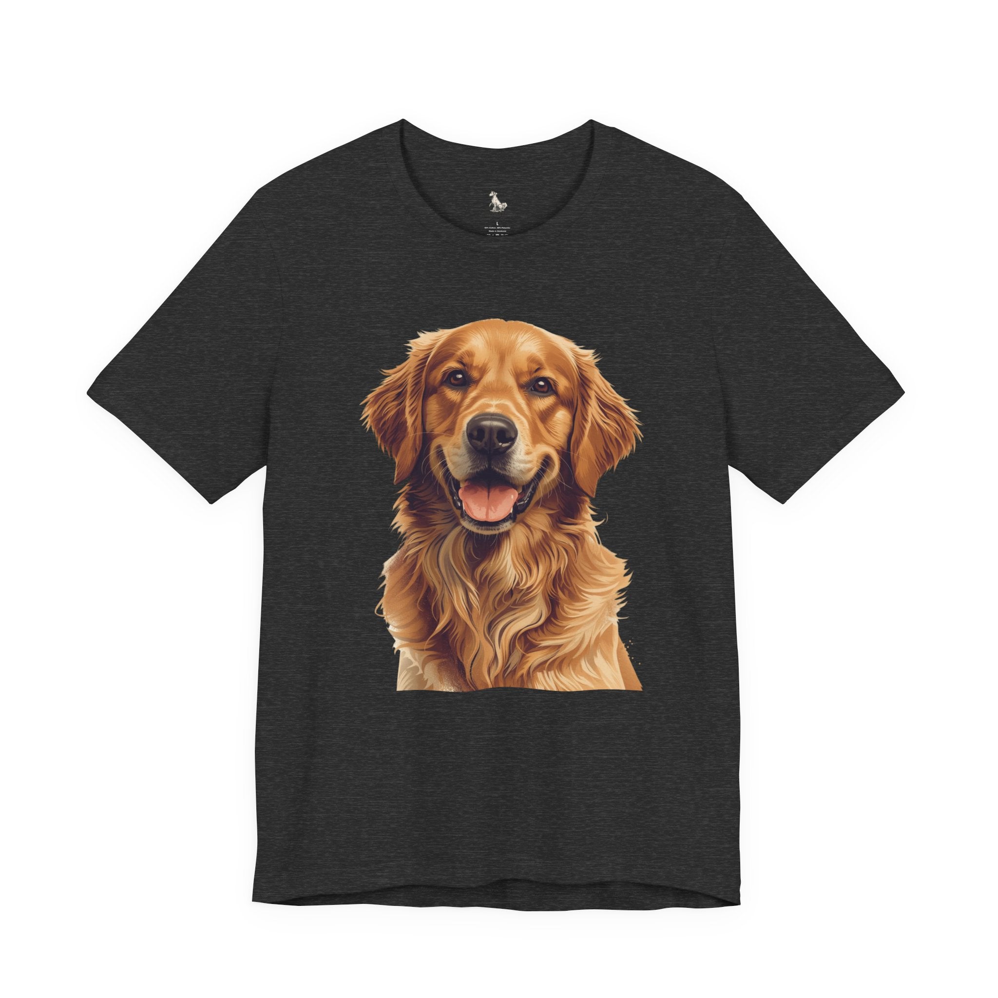 Golden Retriever Portrait T-Shirt — Smiling Dog Tee for Dog Lovers