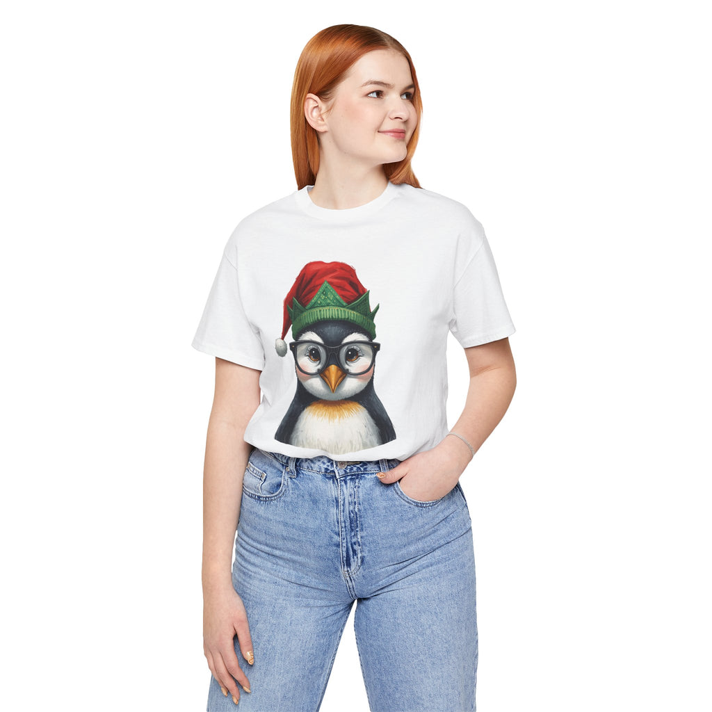 Penguin with Glasses Christmas Tee — Cute Holiday Penguin Shirt