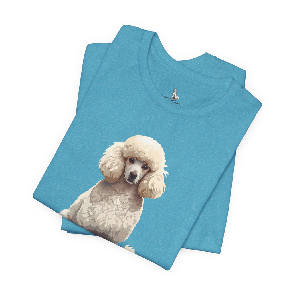 Poodle Portrait T‑Shirt — Realistic White Standard Poodle Tee
