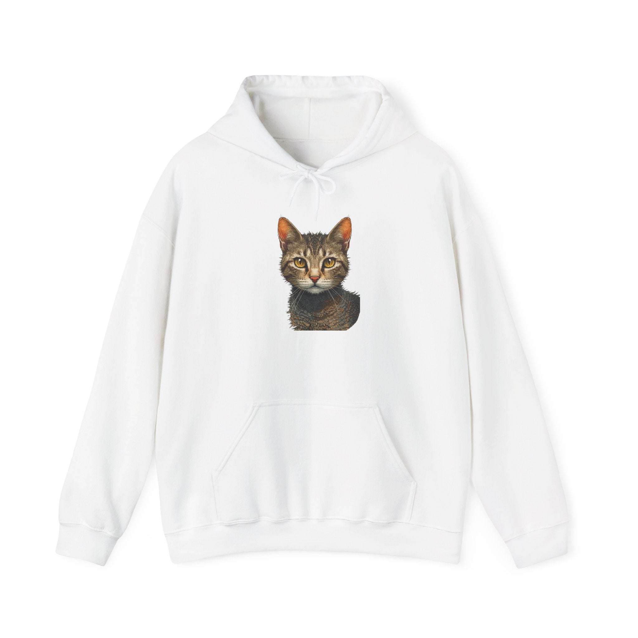 Cat Portrait Hoodie — Realistic Tabby Kitten Graphic Pullover