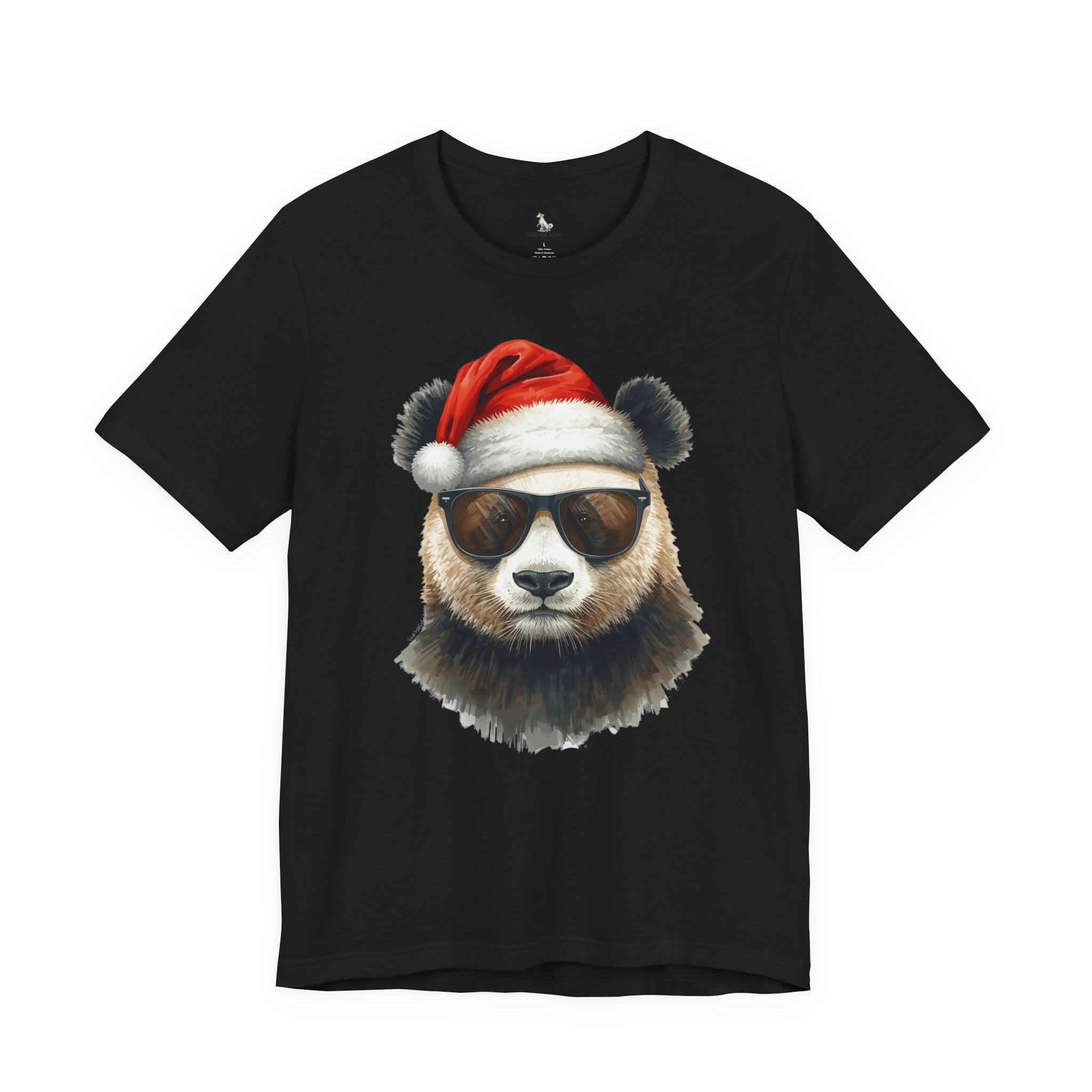 Panda With Santa Hat T-Shirt – Cool Sunglasses Holiday Tee