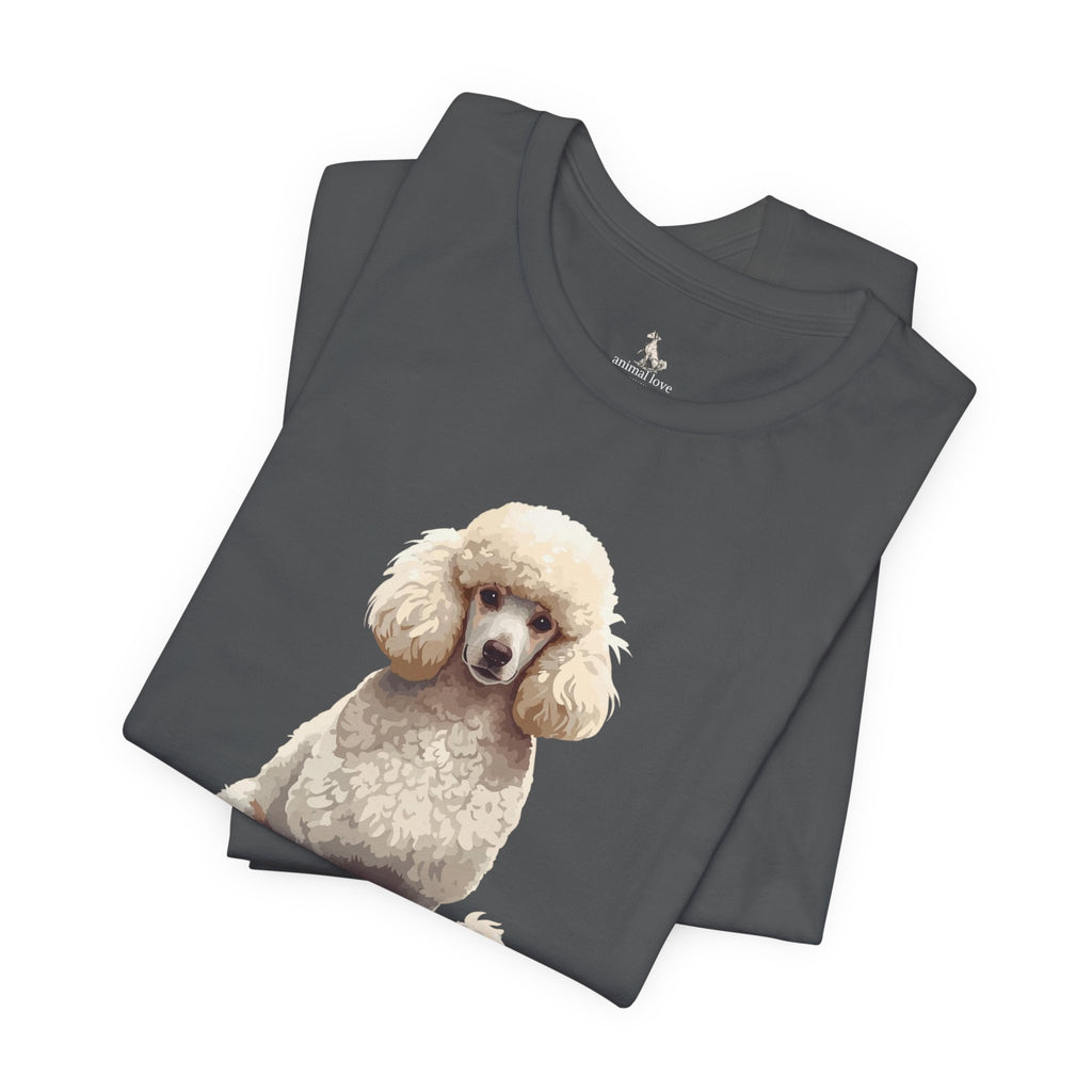 Poodle Portrait T‑Shirt — Realistic White Standard Poodle Tee
