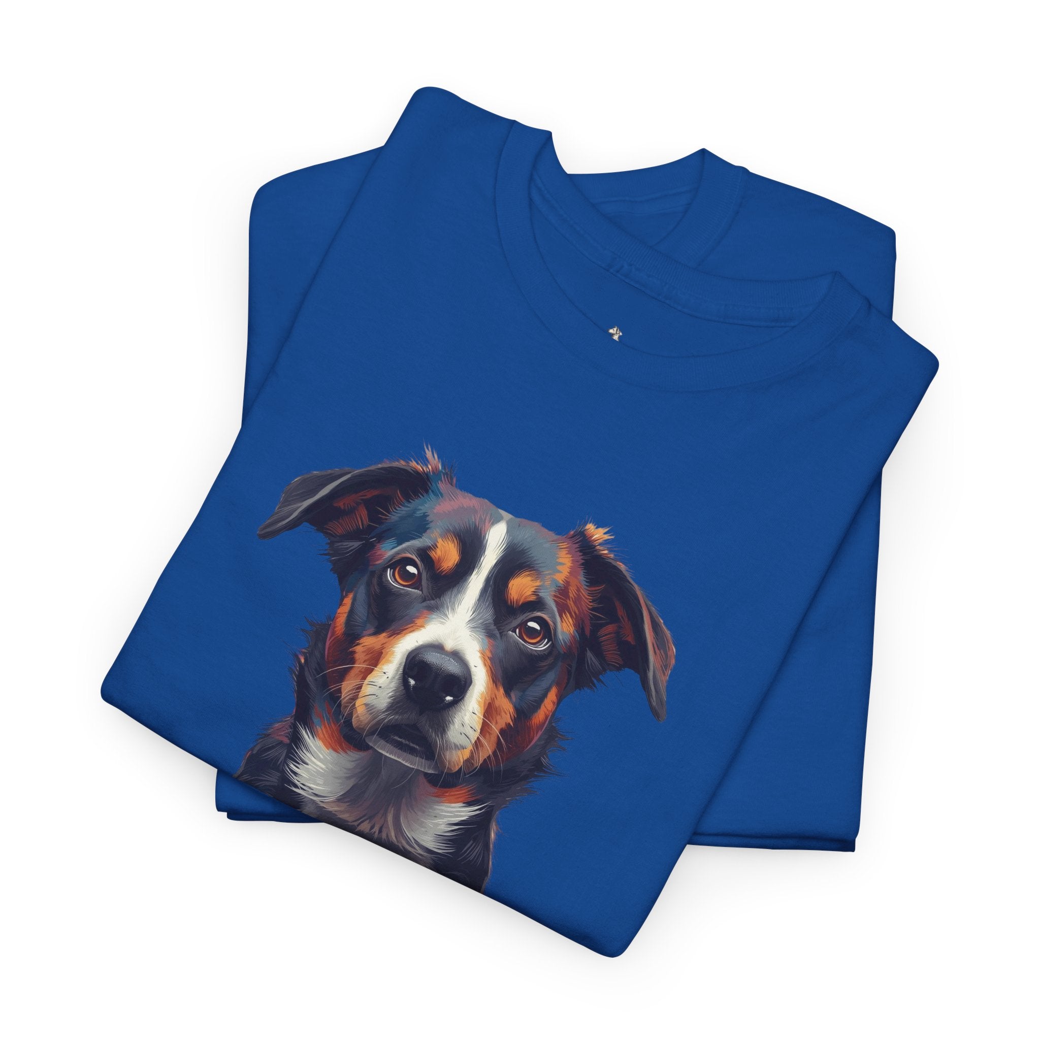 Australian Shepherd Portrait T-Shirt — Realistic Dog Face Tee for Dog Lovers