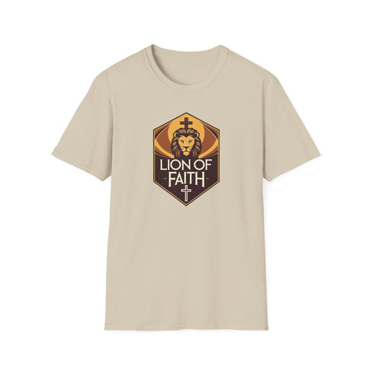 Lion of Faith Unisex Softstyle T-Shirt | Christian Apparel, Inspirational Shirt, Faith-Based Gift, Everyday Wear, Casual Comfort