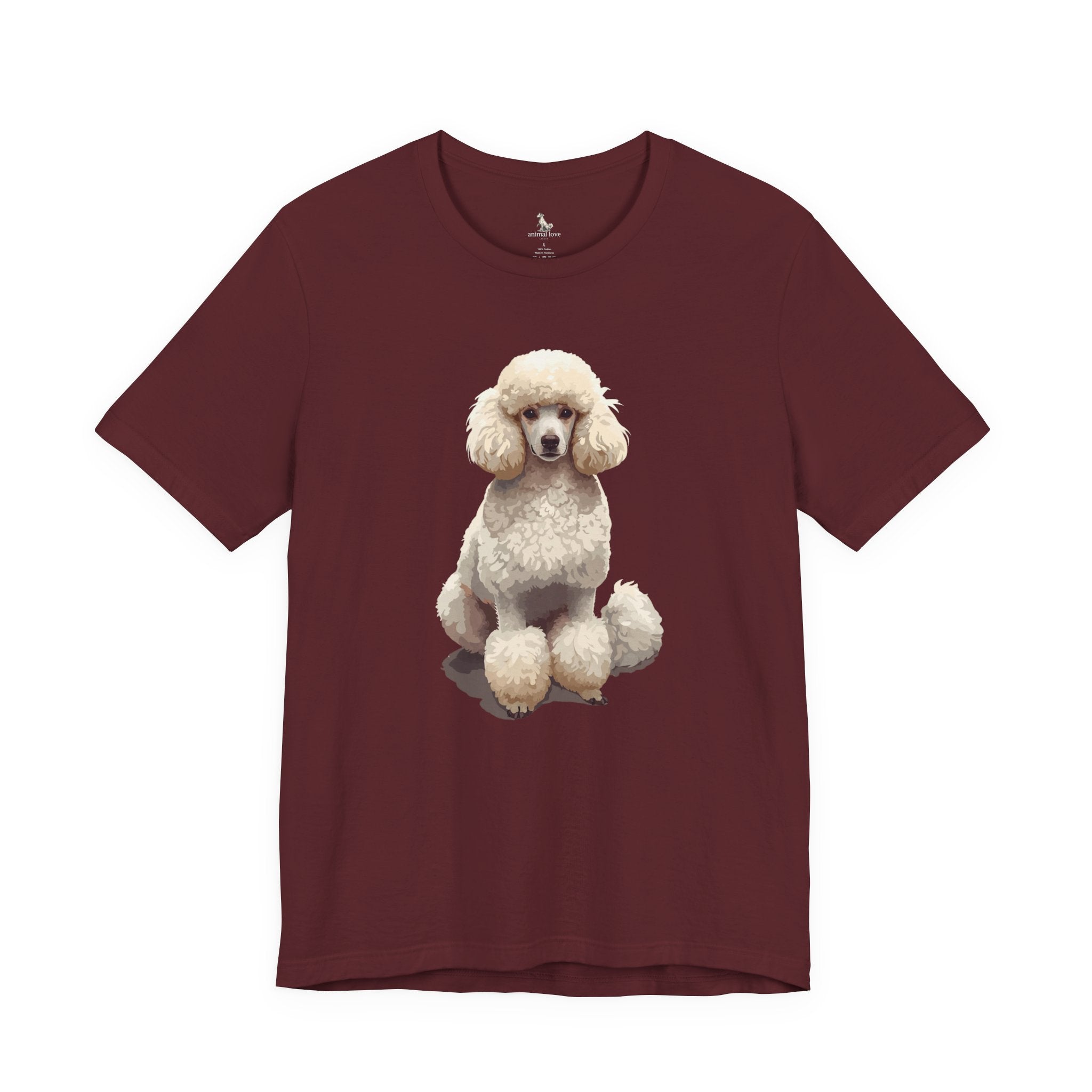 Poodle Portrait T‑Shirt — Realistic White Standard Poodle Tee
