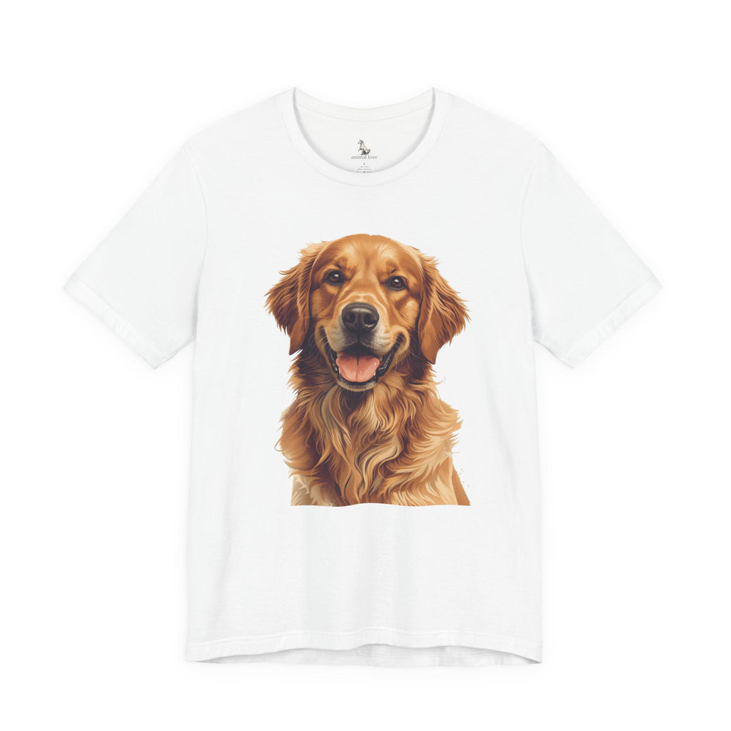 Golden Retriever Portrait T-Shirt — Smiling Dog Tee for Dog Lovers