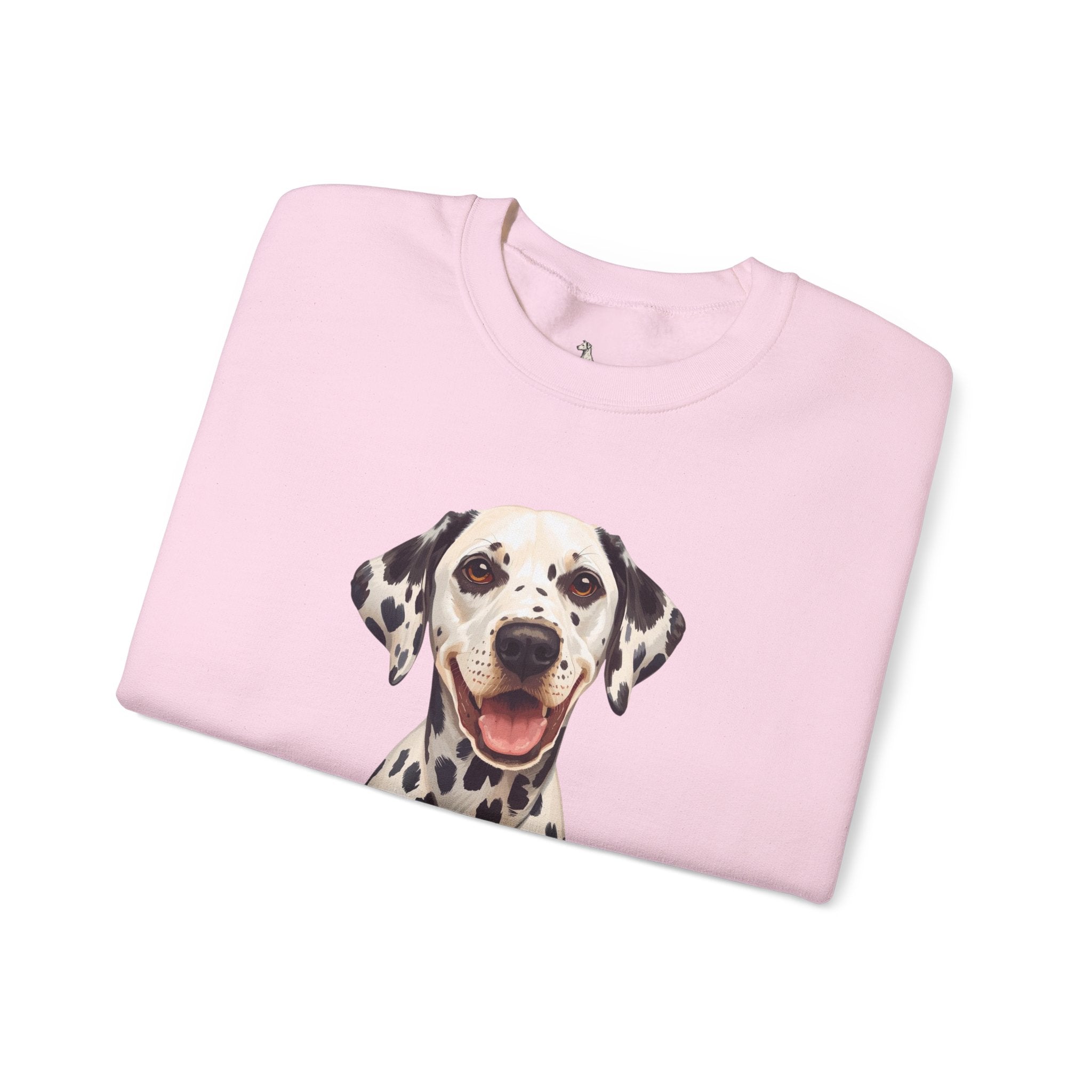 Dalmatian Smile Crewneck Sweatshirt — Cute Dog Graphic Pullover