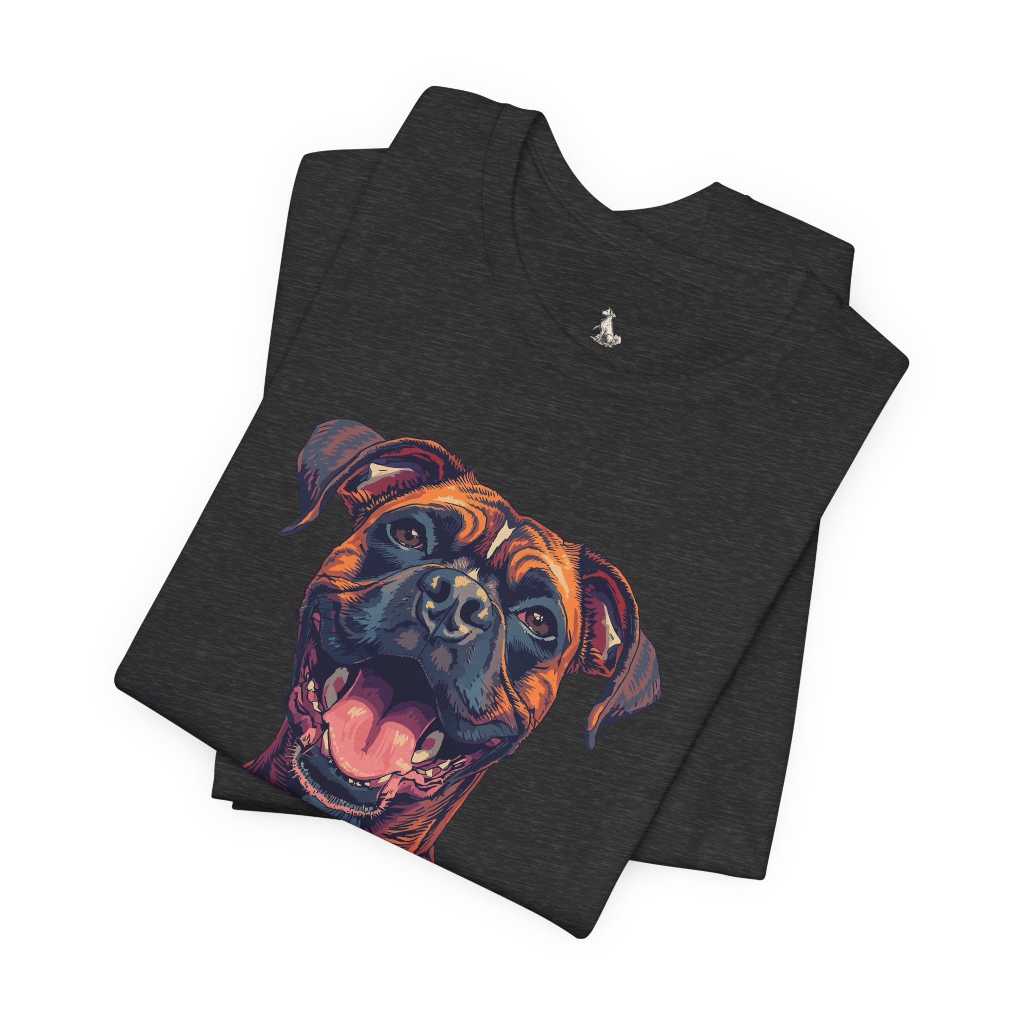 Happy Boxer Dog T‑Shirt — Colorful Portrait Pet Tee
