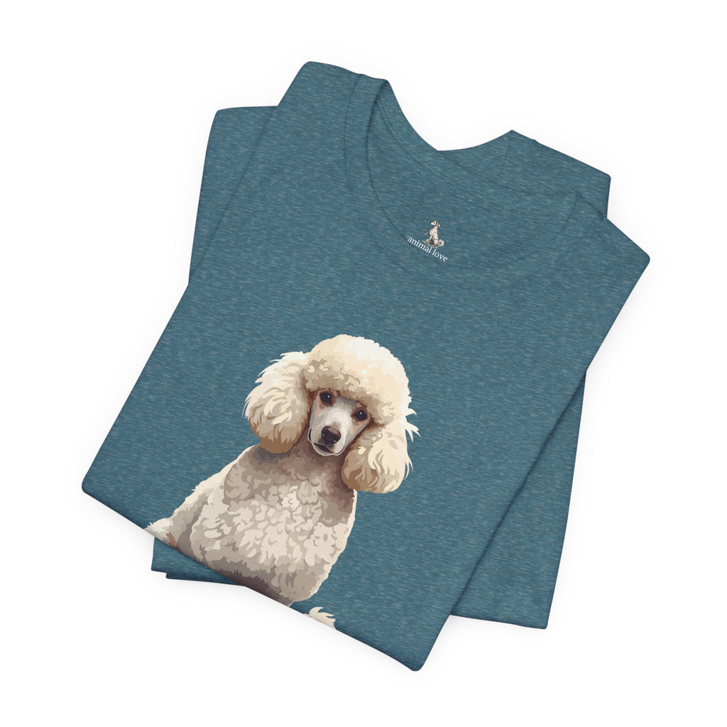 Poodle Portrait T‑Shirt — Realistic White Standard Poodle Tee