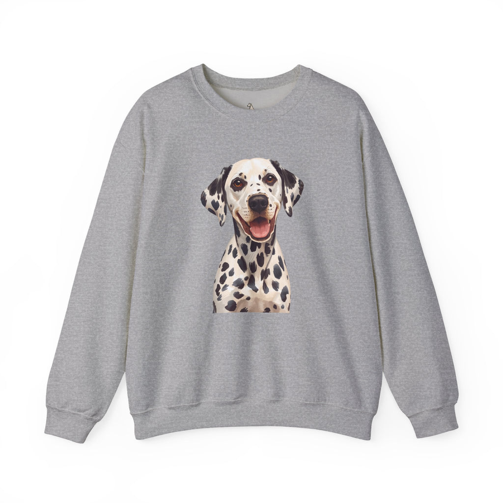 Dalmatian Smile Crewneck Sweatshirt — Cute Dog Graphic Pullover