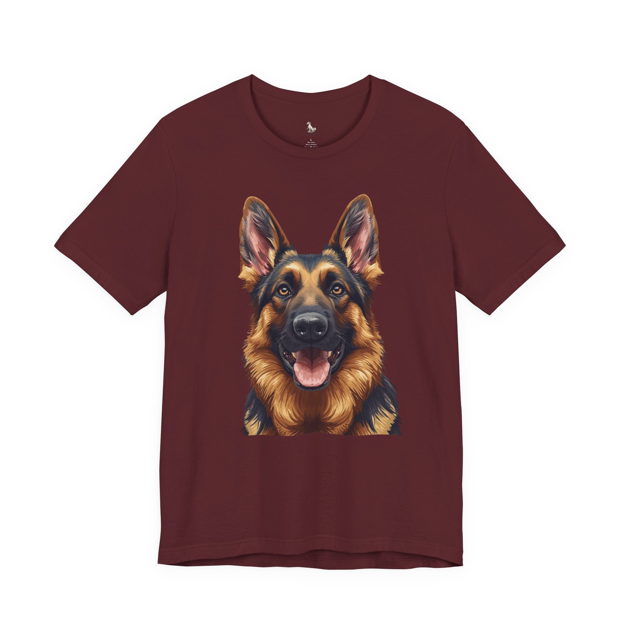 German Shepherd Portrait T‑Shirt — Realistic Dog Face Tee for Dog Lovers
