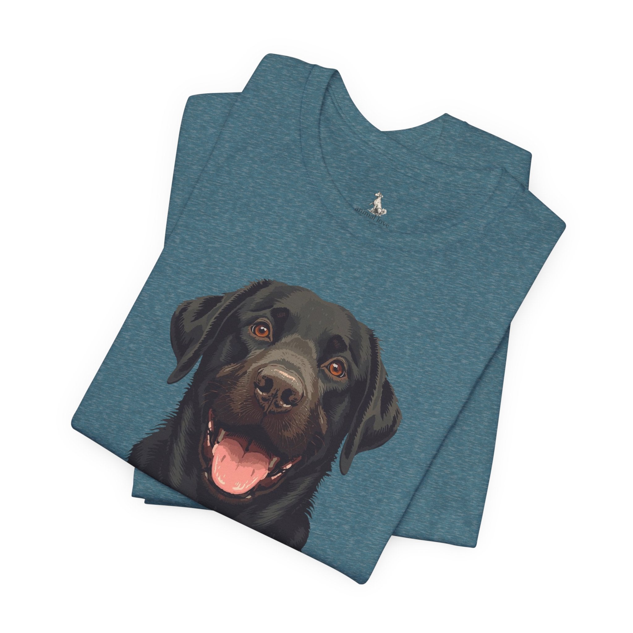 Black Labrador Portrait Tee - Happy Lab Dog Graphic T-Shirt