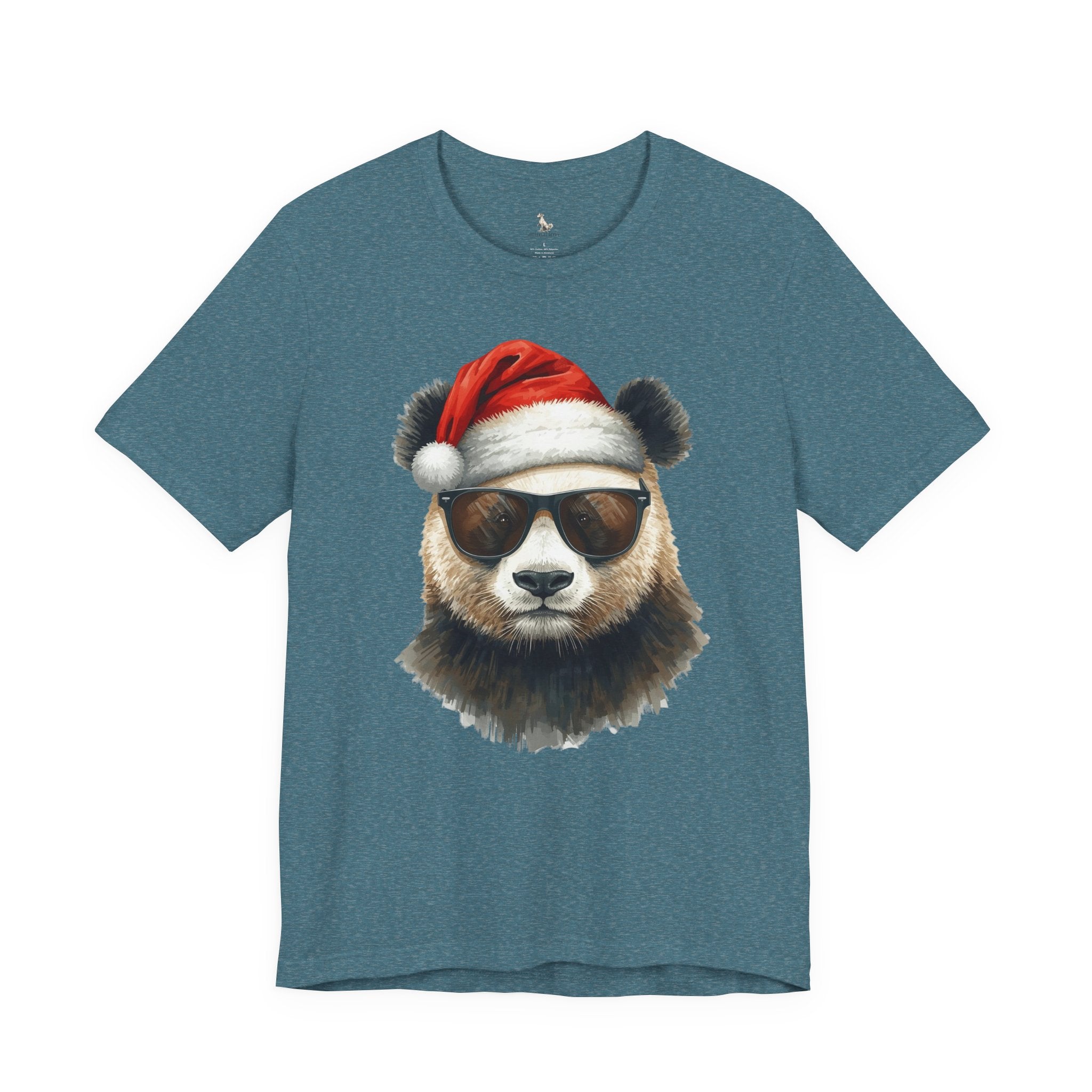 Panda With Santa Hat T-Shirt – Cool Sunglasses Holiday Tee