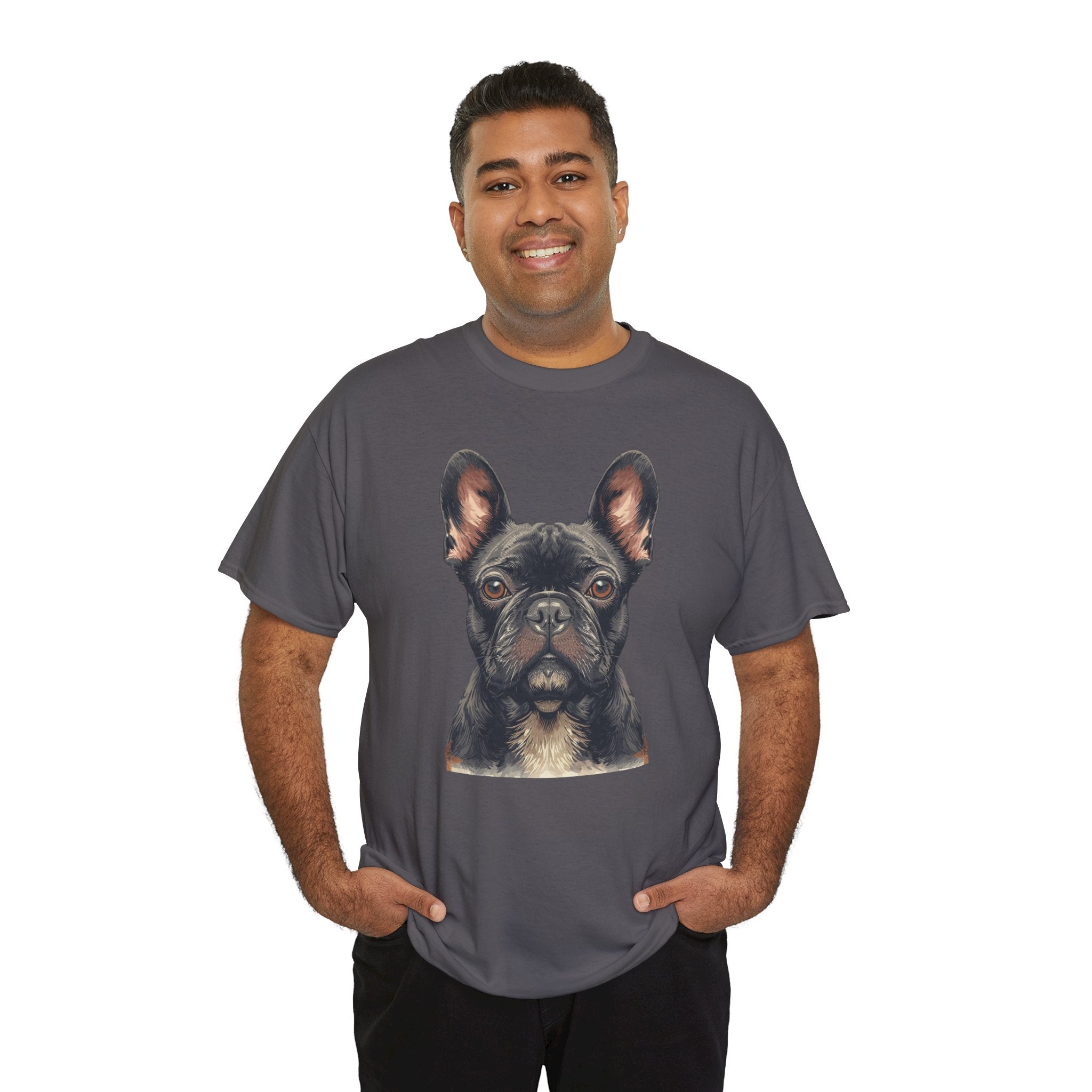 Black French Bulldog Portrait T-Shirt — Frenchie Love Graphic Tee