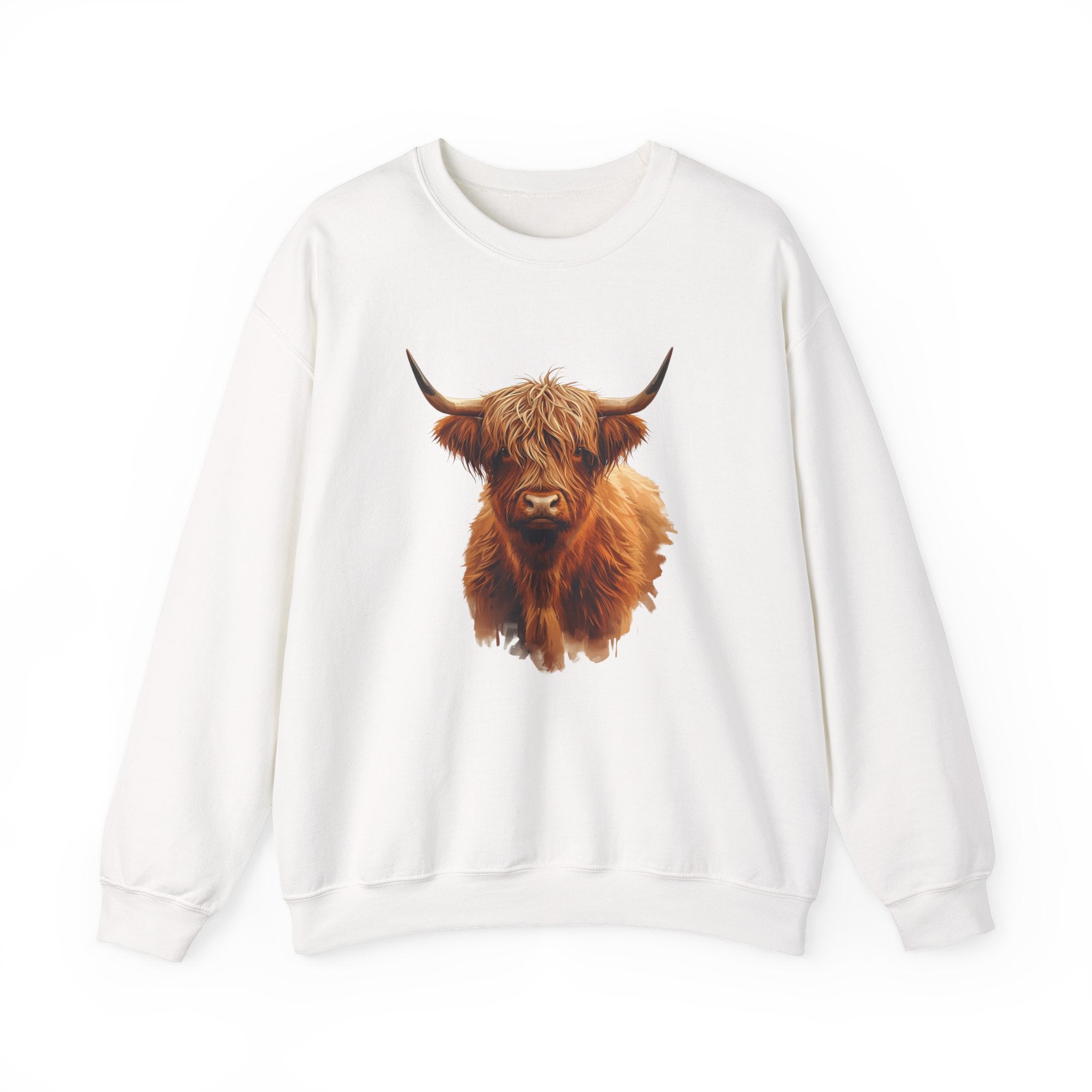 Highland Cow Crewneck Sweatshirt — Scottish Highland Cattle Graphic