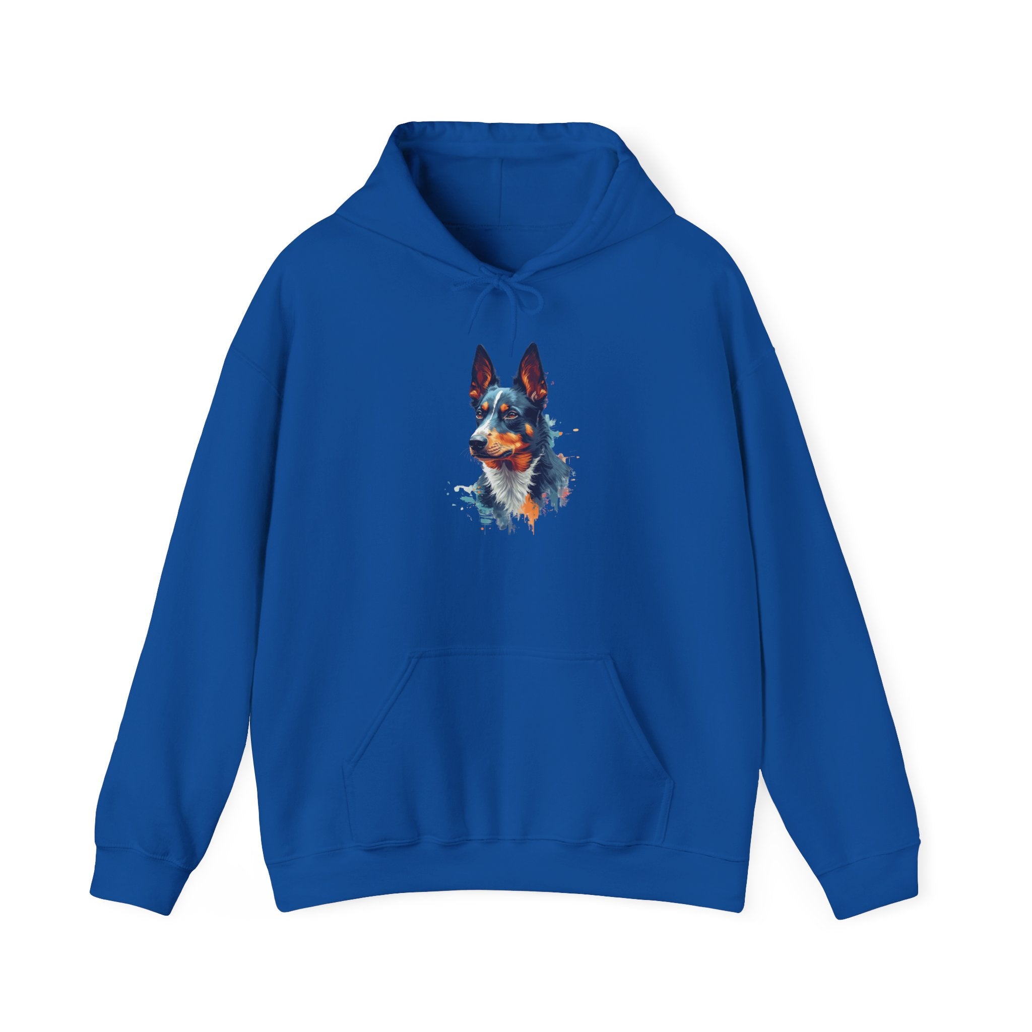 Australian Kelpie Watercolor Hoodie — Artistic Dog Portrait Pullover