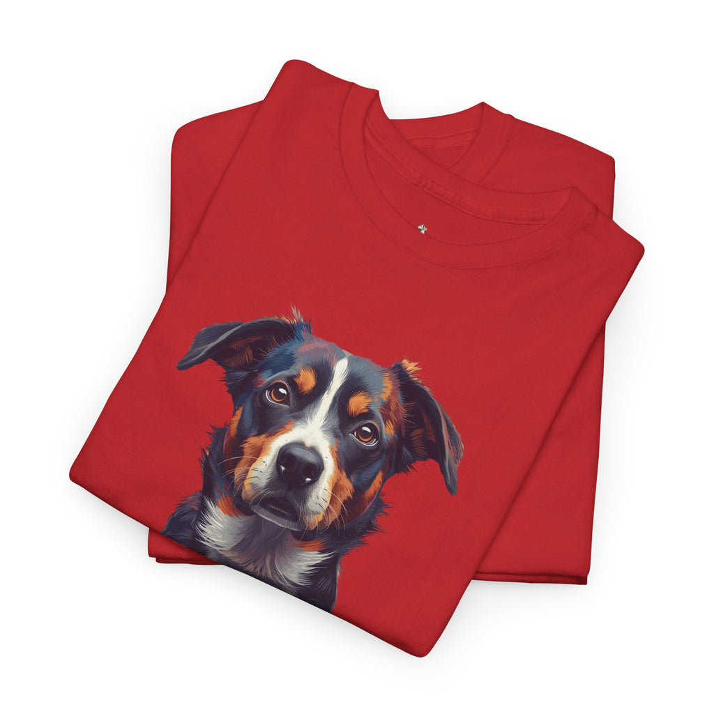 Australian Shepherd Portrait T-Shirt — Realistic Dog Face Tee for Dog Lovers
