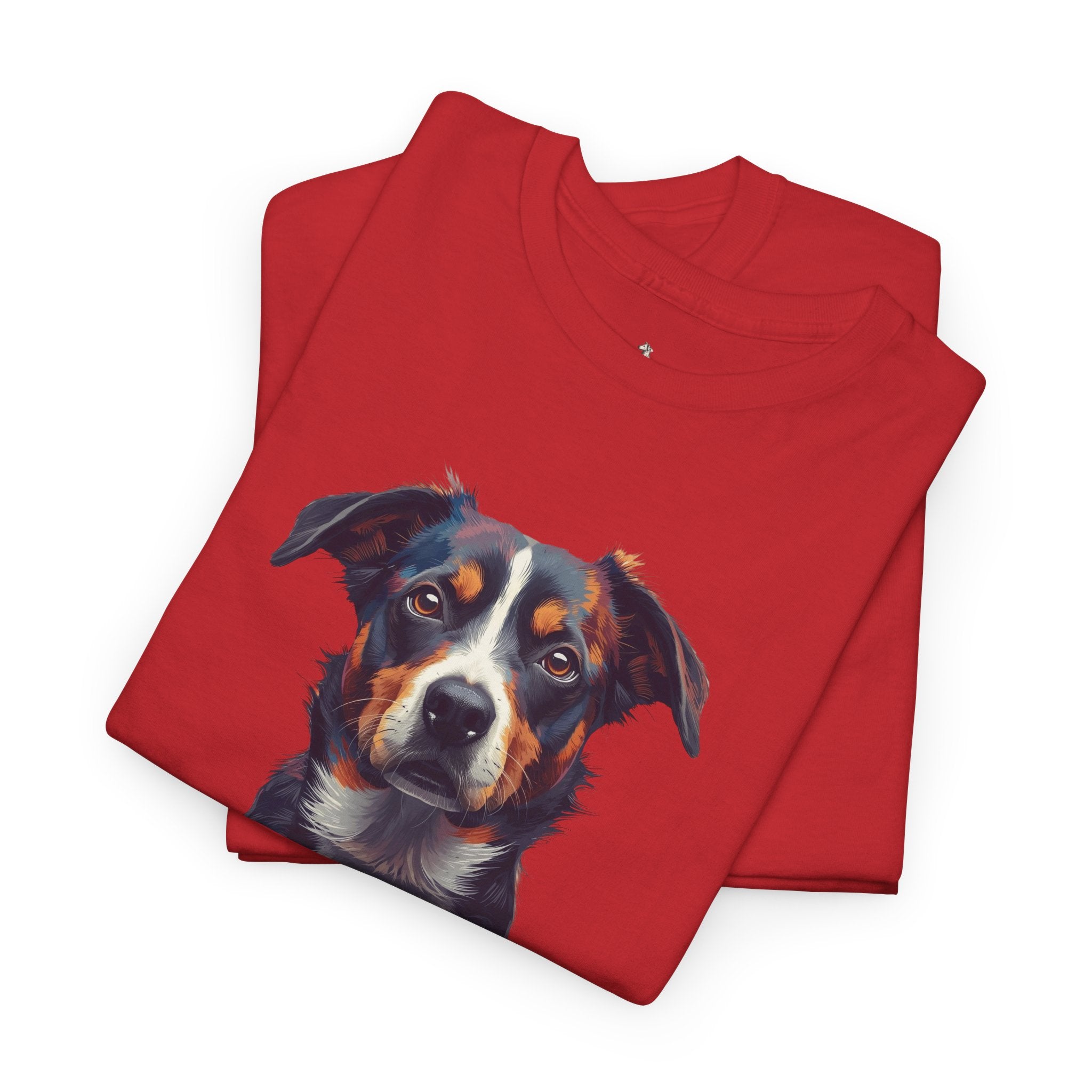 Australian Shepherd Portrait T-Shirt — Realistic Dog Face Tee for Dog Lovers