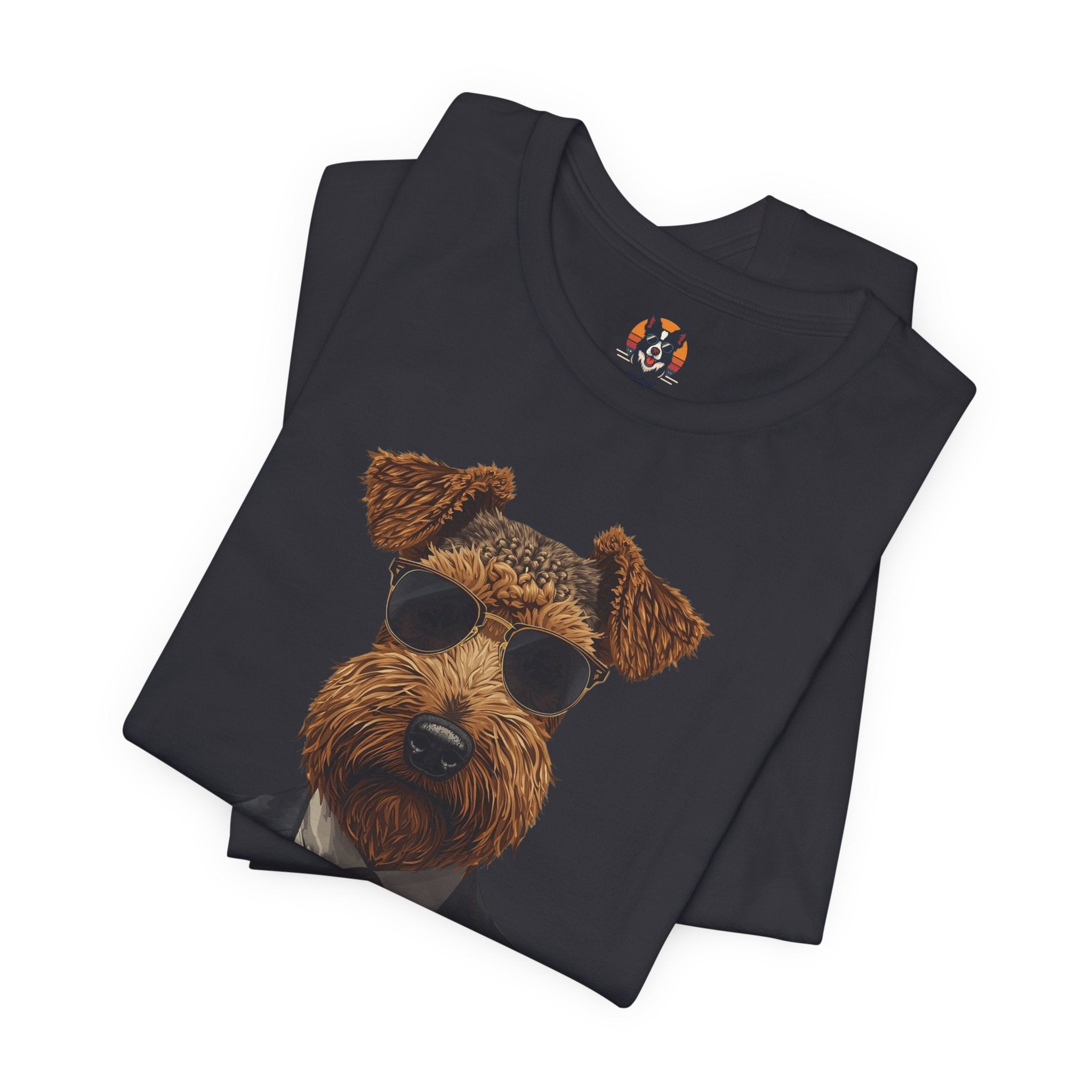 Airedale Gentleman T‑Shirt — Dog in Suit Graphic Tee