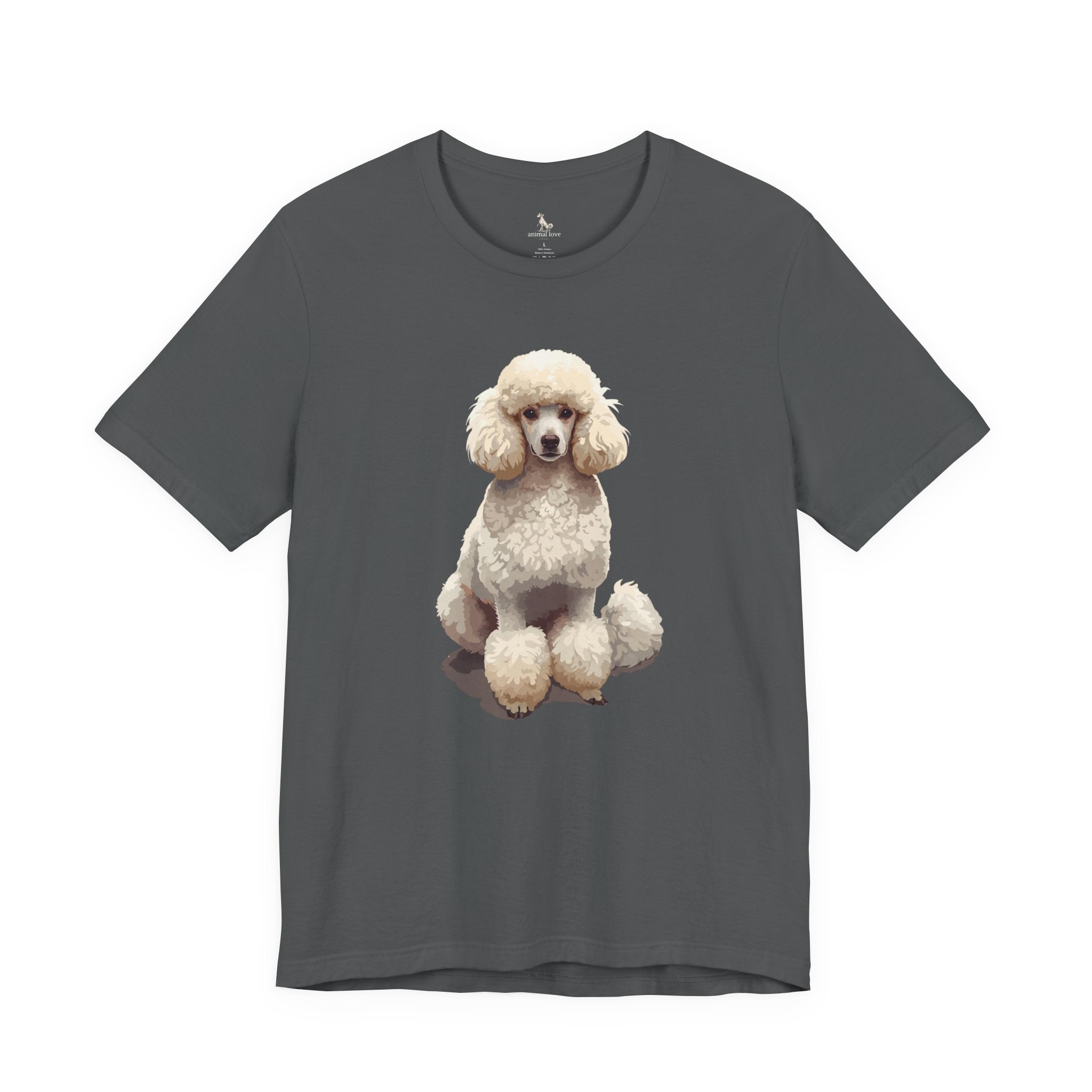Poodle Portrait T‑Shirt — Realistic White Standard Poodle Tee