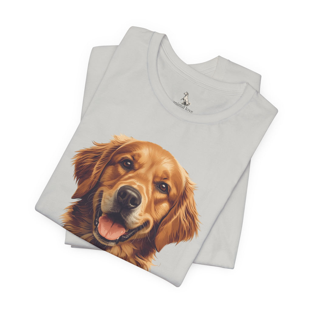Golden Retriever Portrait T-Shirt — Smiling Dog Tee for Dog Lovers
