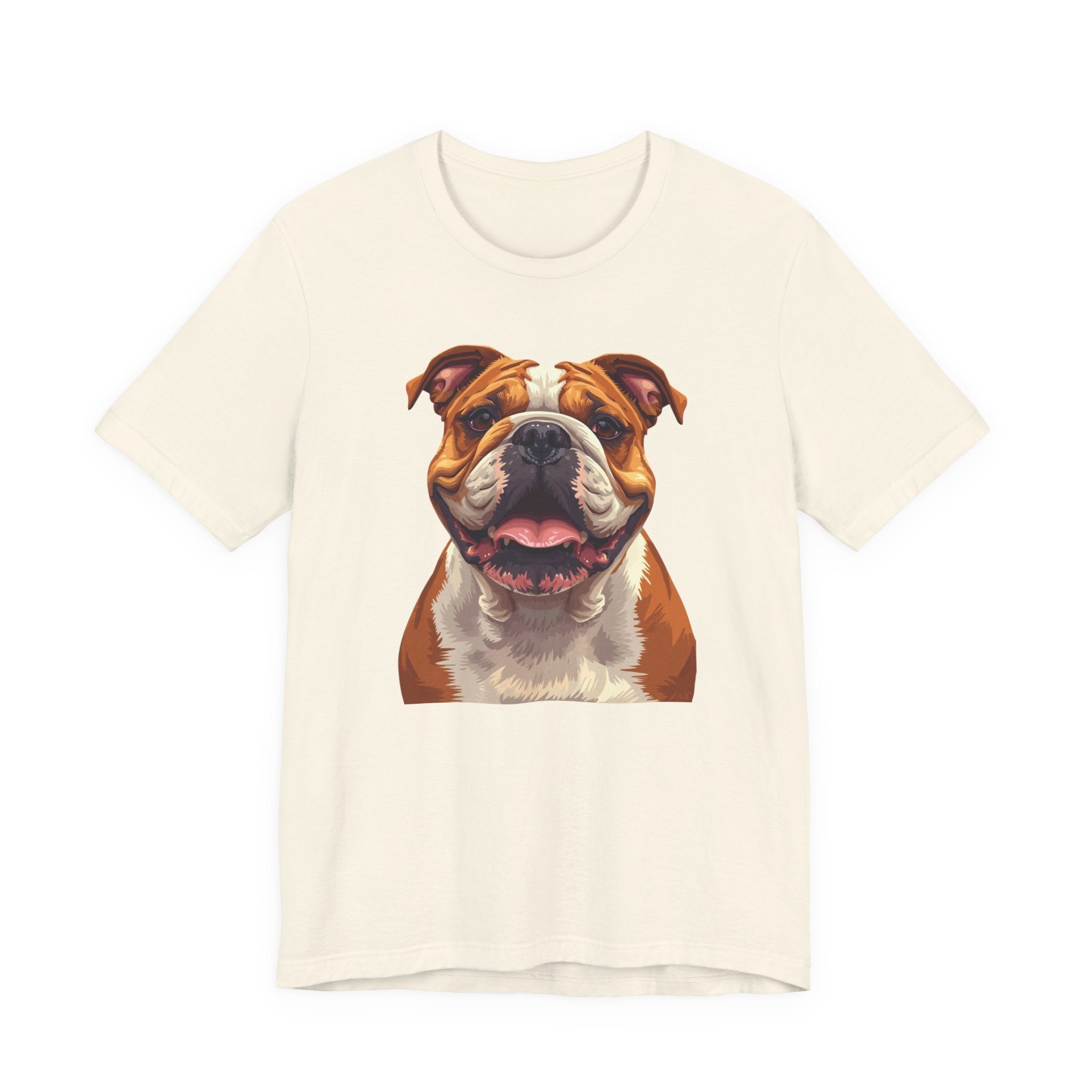 Bulldog Portrait T-Shirt — Smiling English Bulldog Graphic Tee