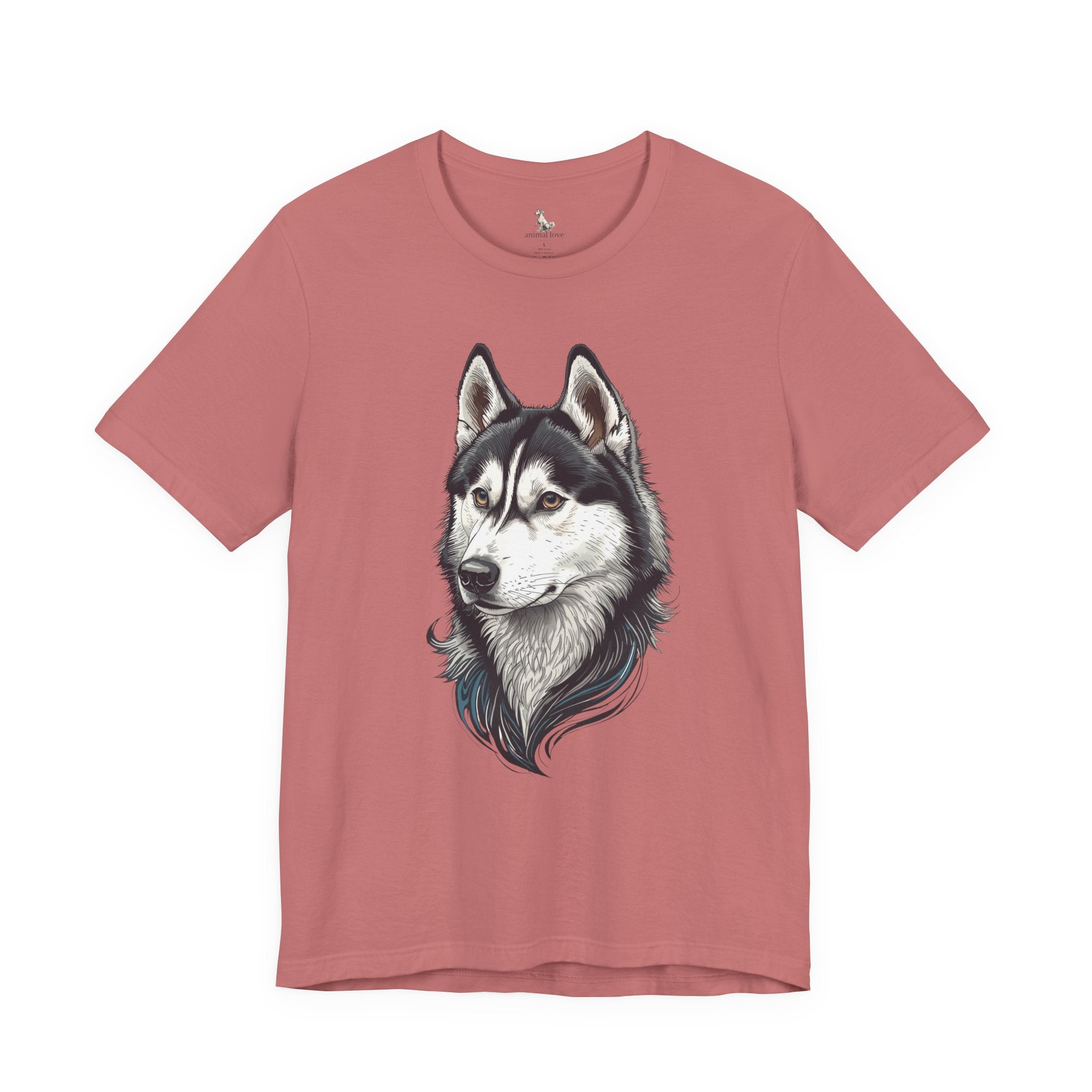 Husky Portrait T-Shirt — Realistic Siberian Husky Dog Tee