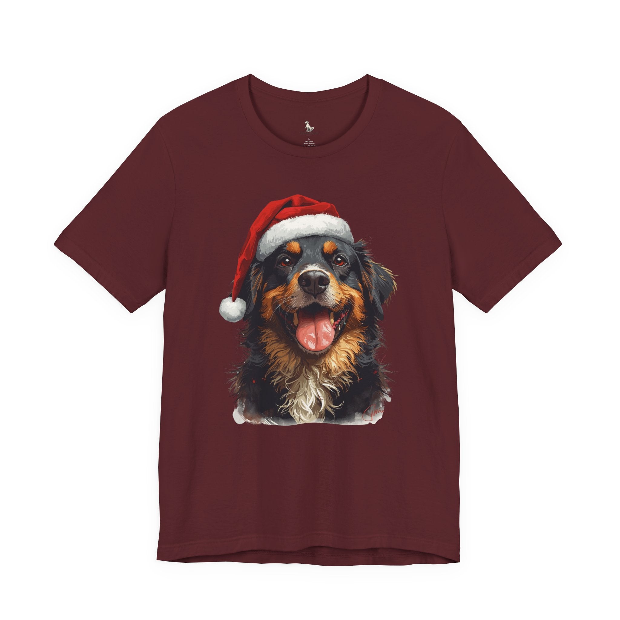 Christmas Bernese Mountain Dog T-Shirt — Santa Hat Holiday Tee