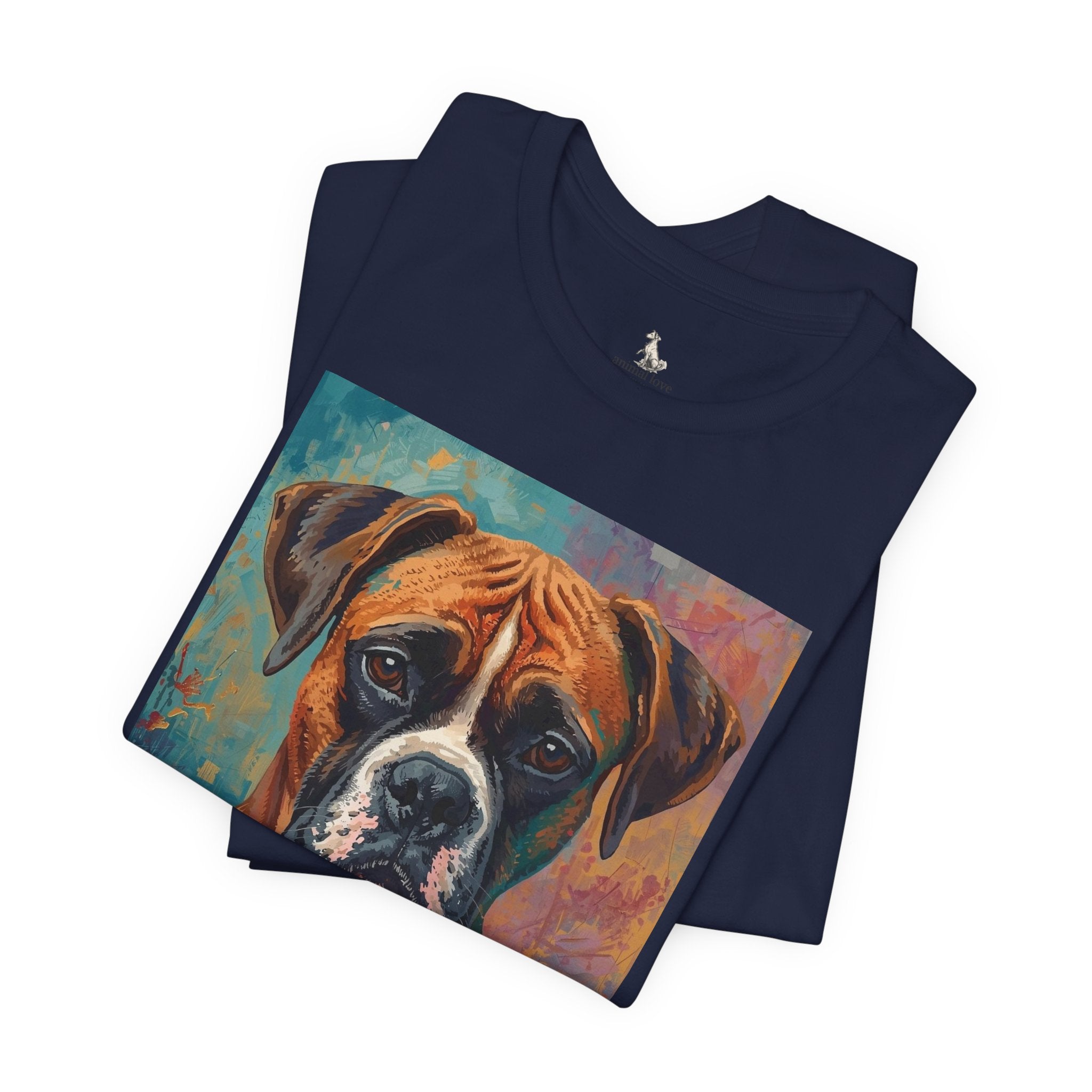 Boxer Dog Portrait T-Shirt — Colorful Painterly Canine Tee