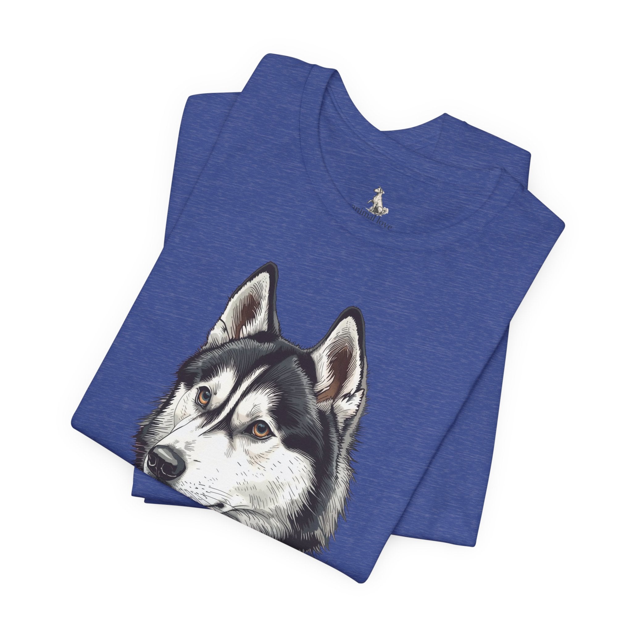 Husky Portrait T-Shirt — Realistic Siberian Husky Dog Tee