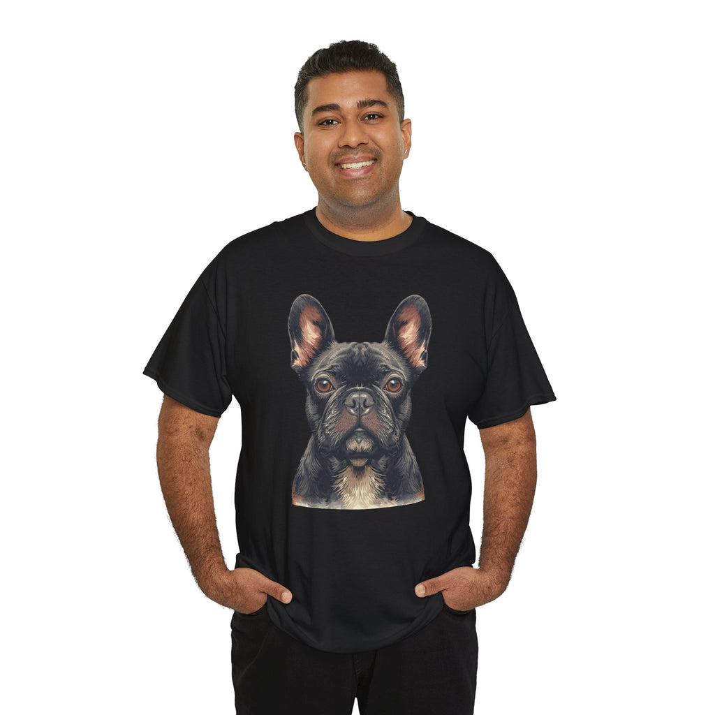 Black French Bulldog Portrait T-Shirt — Frenchie Love Graphic Tee