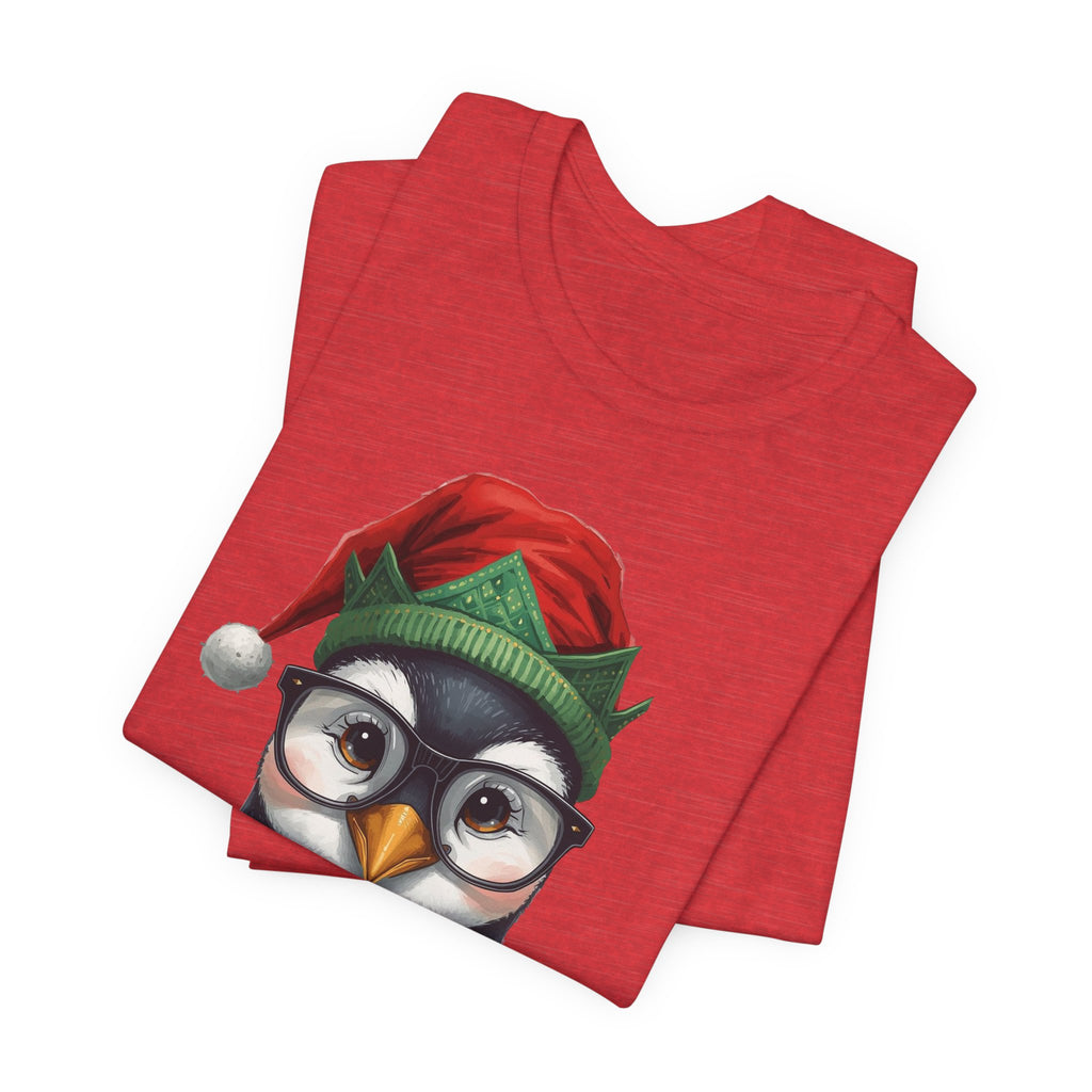 Penguin with Glasses Christmas Tee — Cute Holiday Penguin Shirt