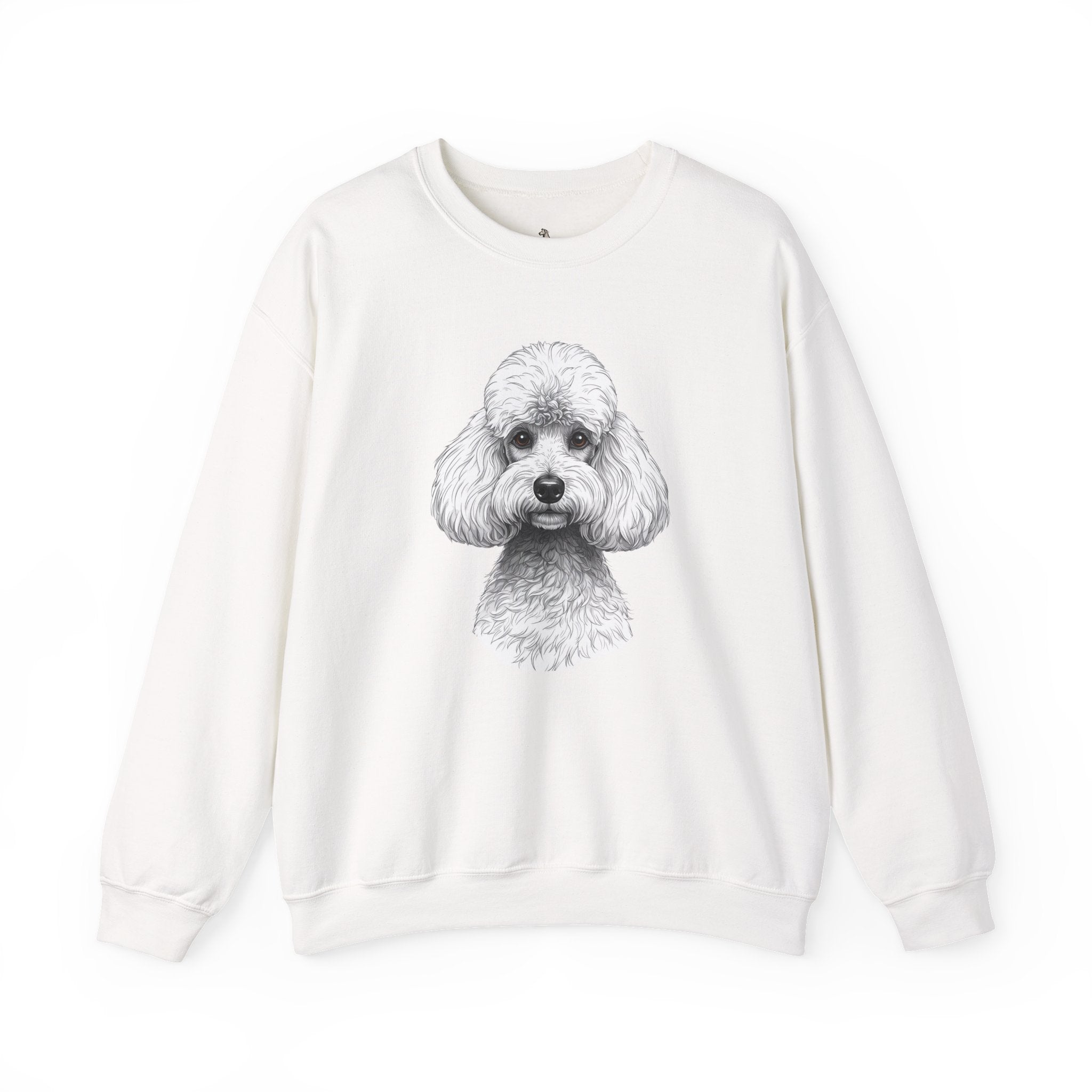 Poodle Portrait Crewneck Sweatshirt – Realistic Dog Face Graphic