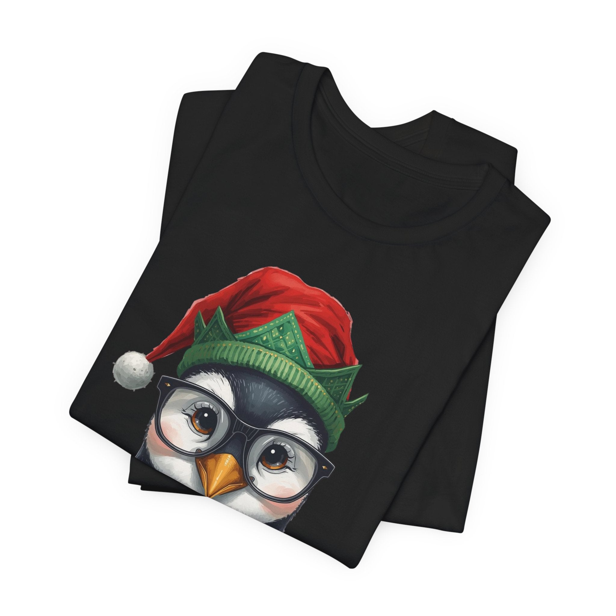 Penguin with Glasses Christmas Tee — Cute Holiday Penguin Shirt