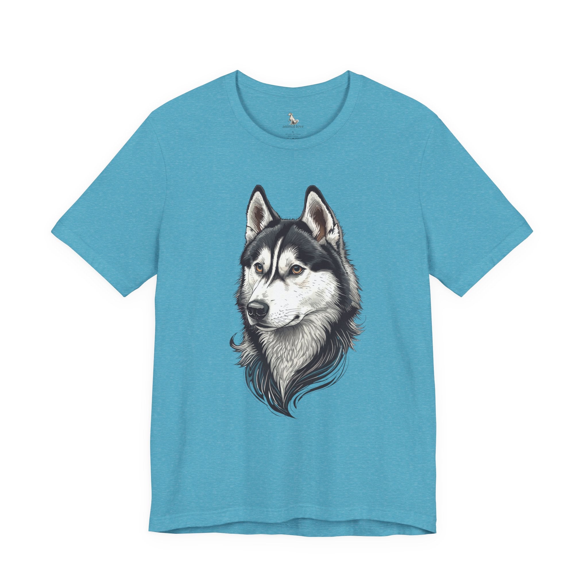 Husky Portrait T-Shirt — Realistic Siberian Husky Dog Tee