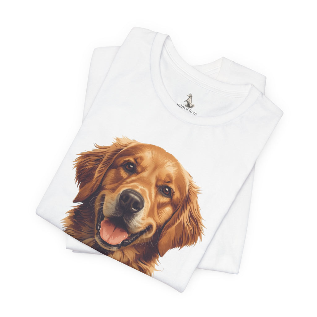Golden Retriever Portrait T-Shirt — Smiling Dog Tee for Dog Lovers