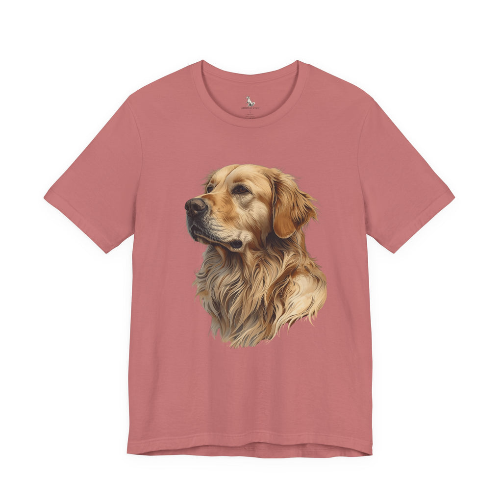 Golden Retriever Portrait T-Shirt — Realistic Dog Tee for Pet Lovers