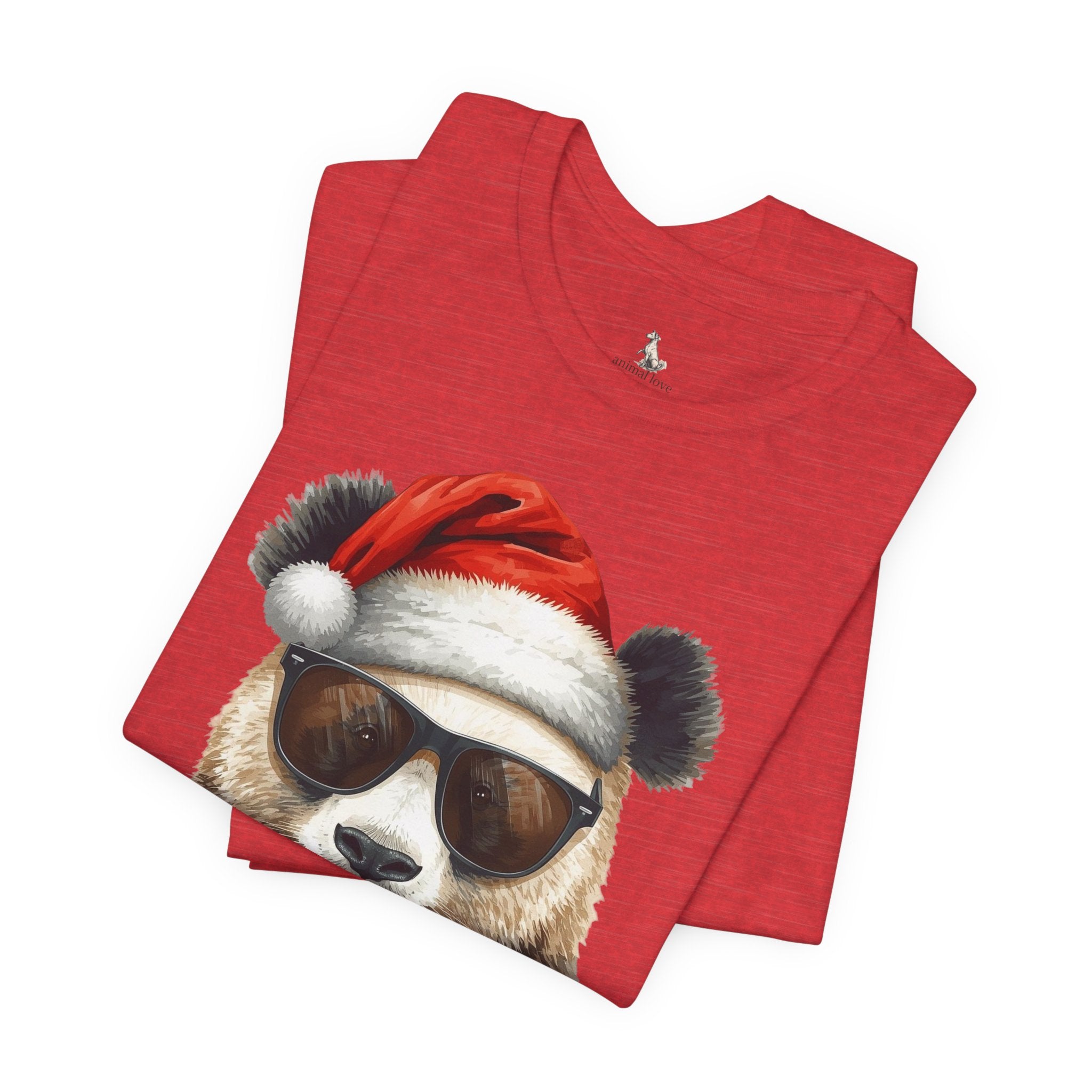 Panda With Santa Hat T-Shirt – Cool Sunglasses Holiday Tee