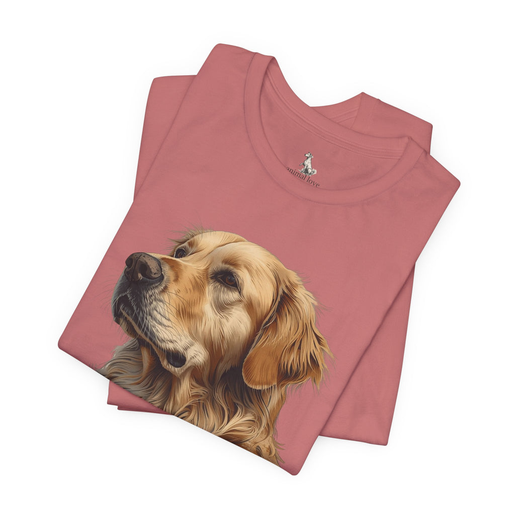 Golden Retriever Portrait T-Shirt — Realistic Dog Tee for Pet Lovers