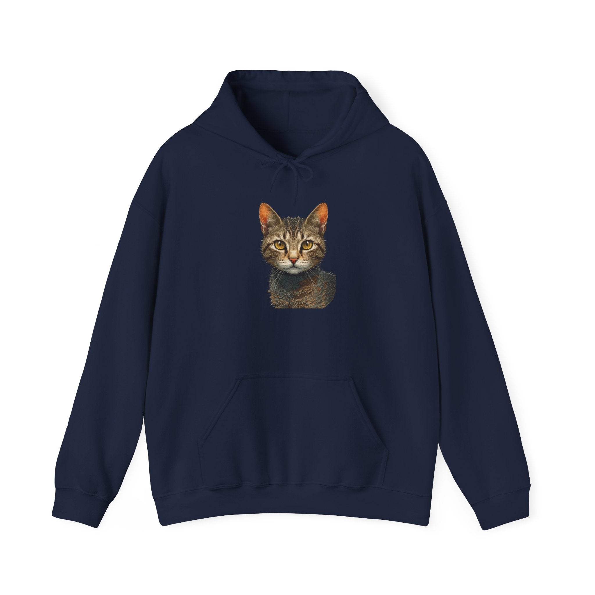 Cat Portrait Hoodie — Realistic Tabby Kitten Graphic Pullover