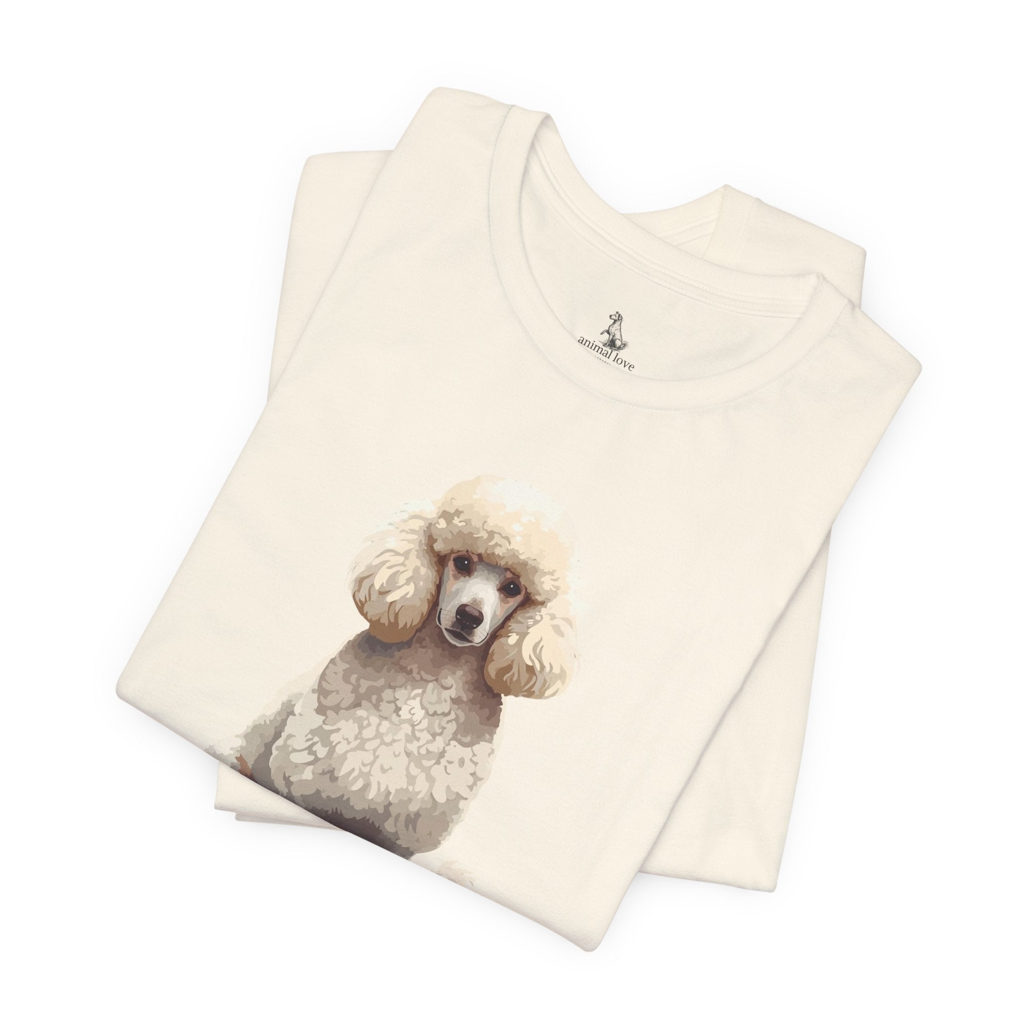 Poodle Portrait T‑Shirt — Realistic White Standard Poodle Tee