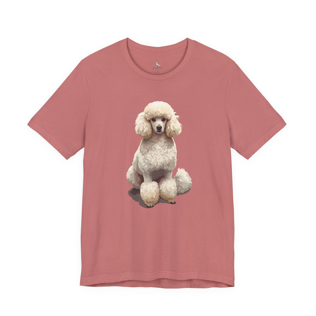 Poodle Portrait T‑Shirt — Realistic White Standard Poodle Tee