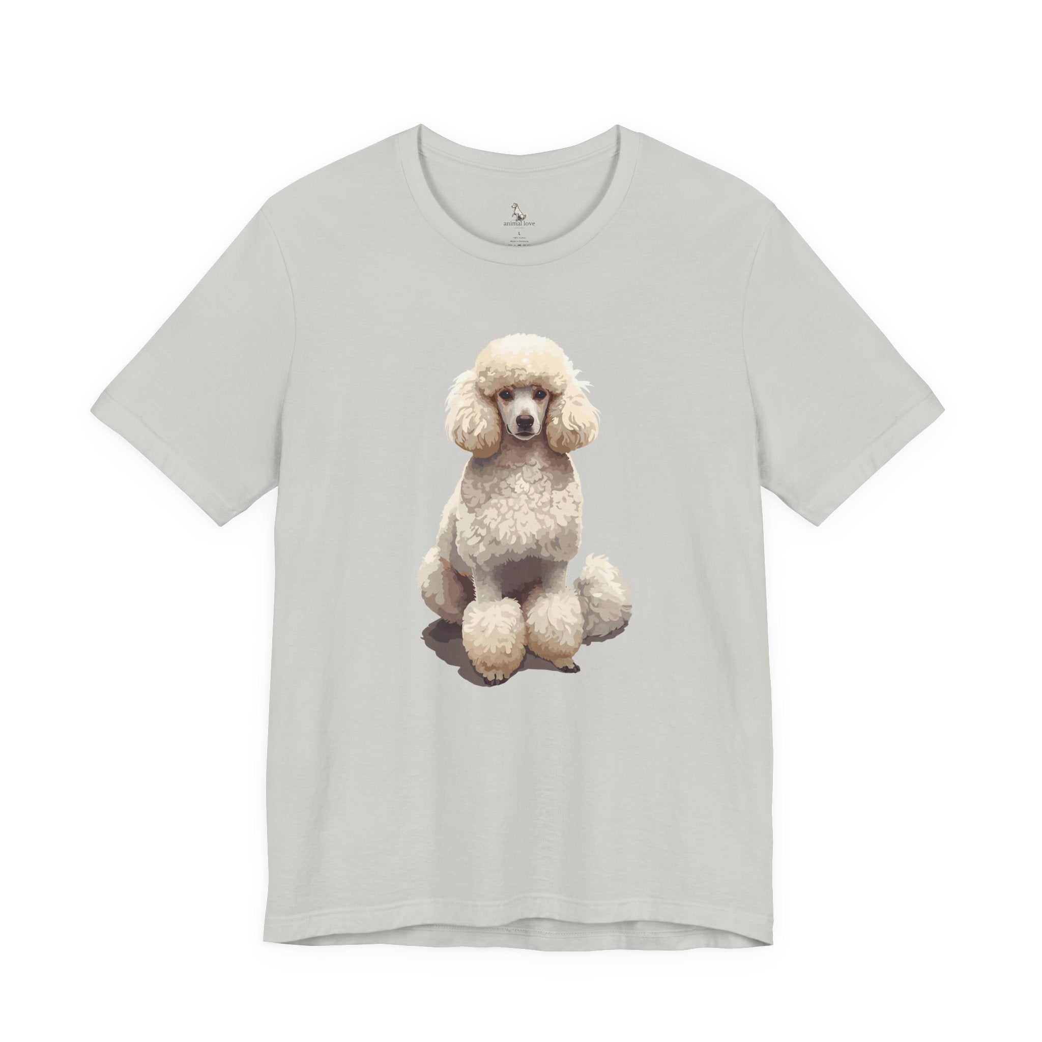 Poodle Portrait T‑Shirt — Realistic White Standard Poodle Tee